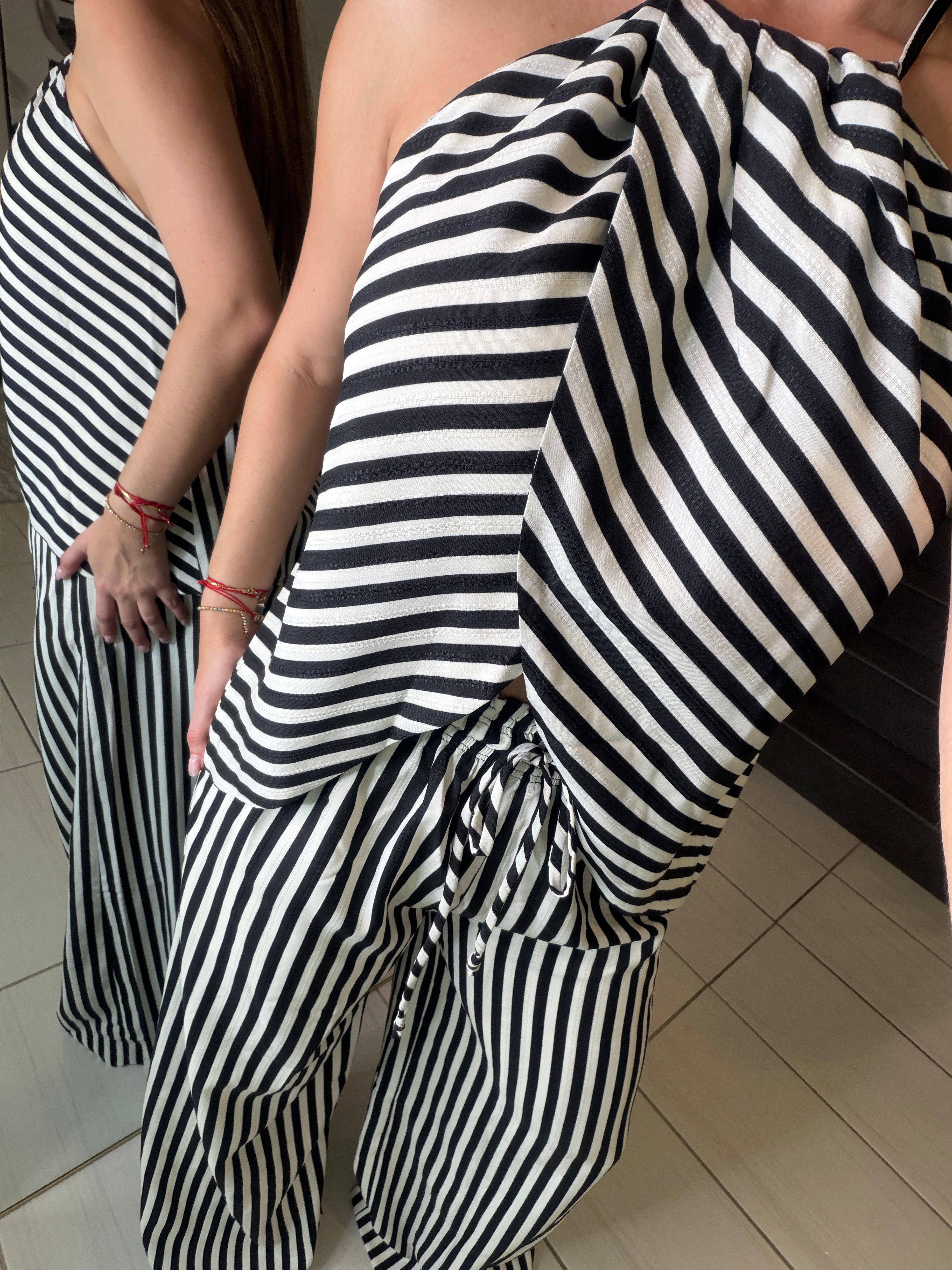 The Inner Stripes Black and White Pant Set