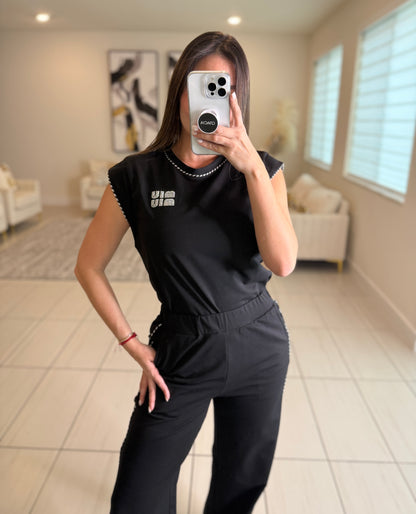 Iconic Muse Black Pant Set