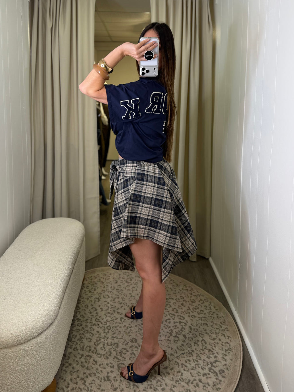Madison Plaid Asym Skirt