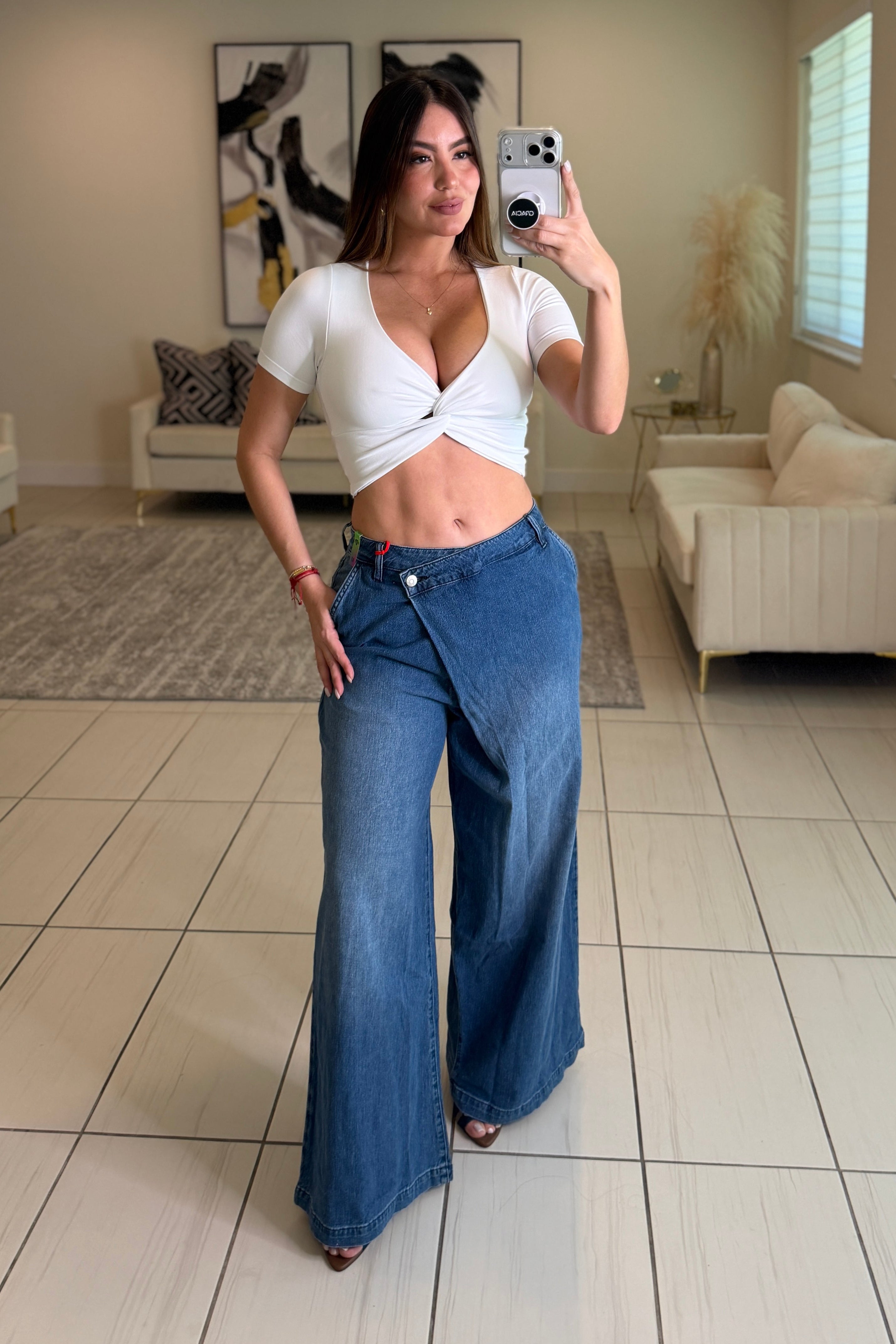 Wrap Cool Blue Denim Pants