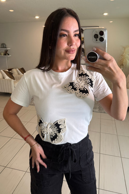 Dreamy Butterflies White Top