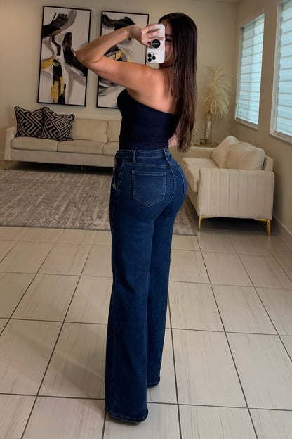 Gorgeous Gold Buttons Denim Pants