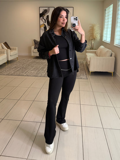 Street Verse Comfy Black Pant Set