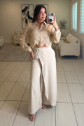 Asymmetrical Ambrosia Beige Pants