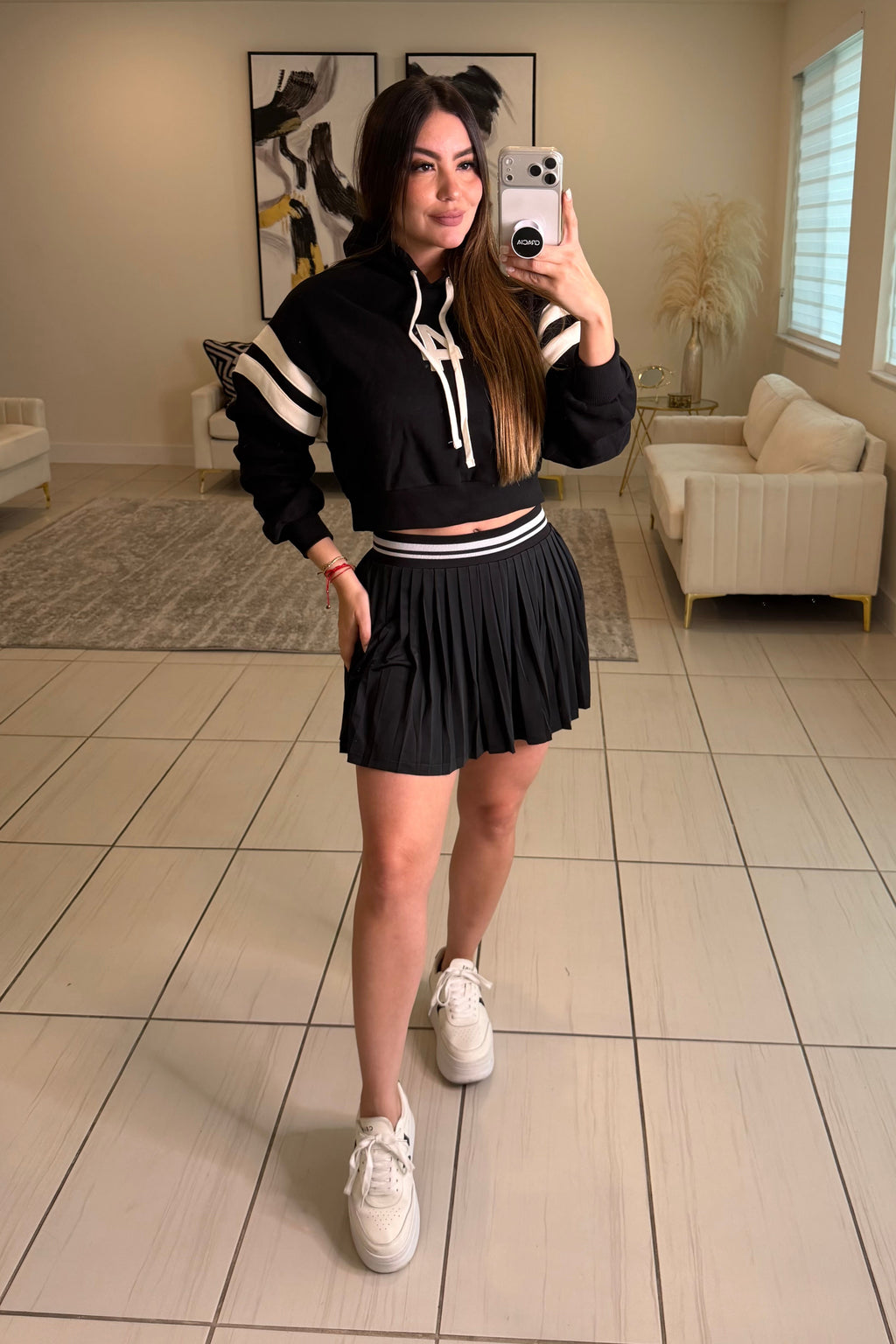 Chill Girl Black Skirt Set