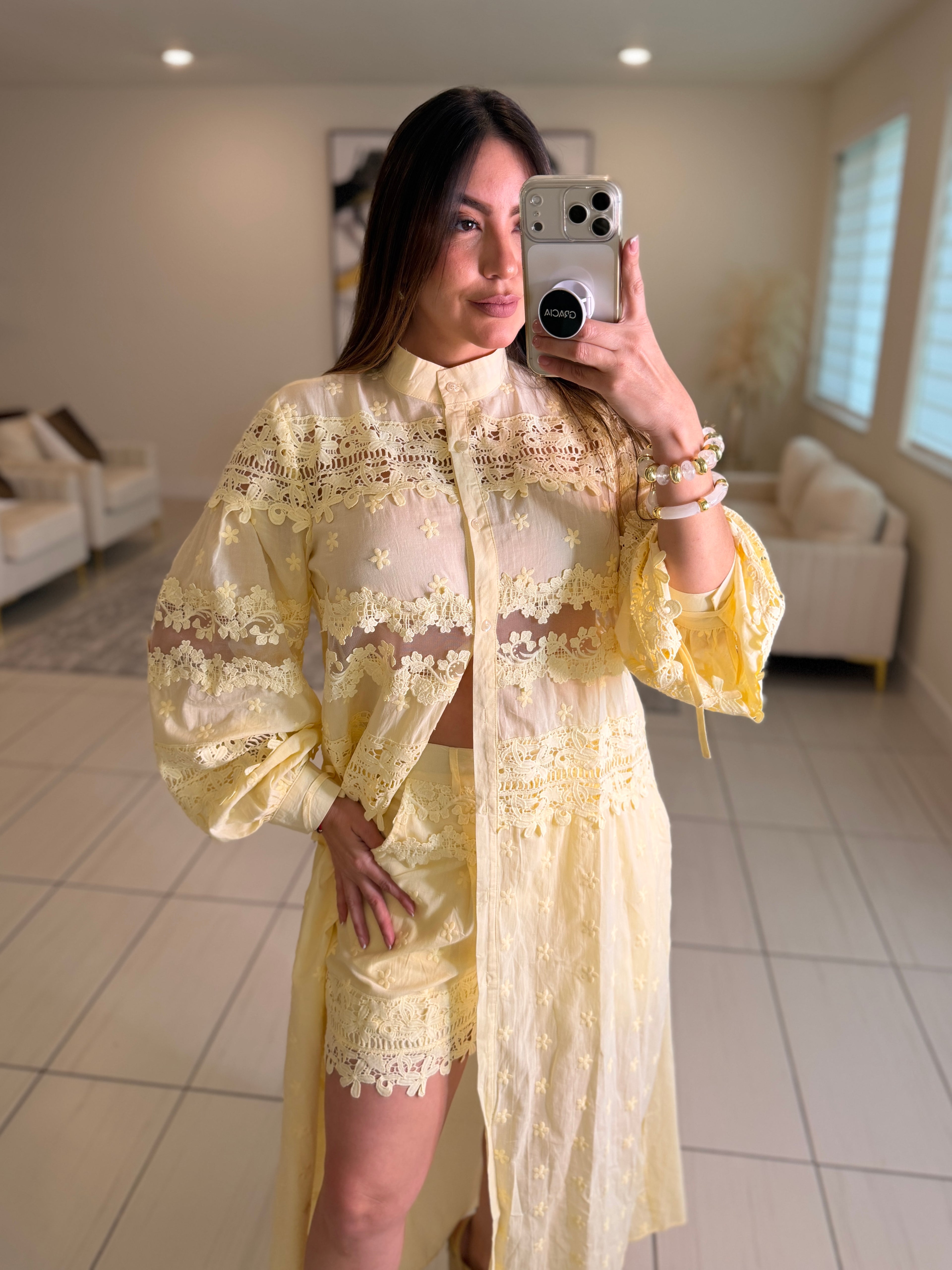 Soleil Yellow Shorts Set