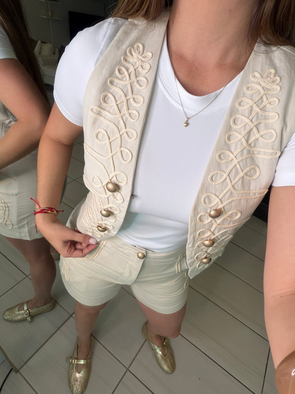 Napoleon Vibes Beige Shorts Set
