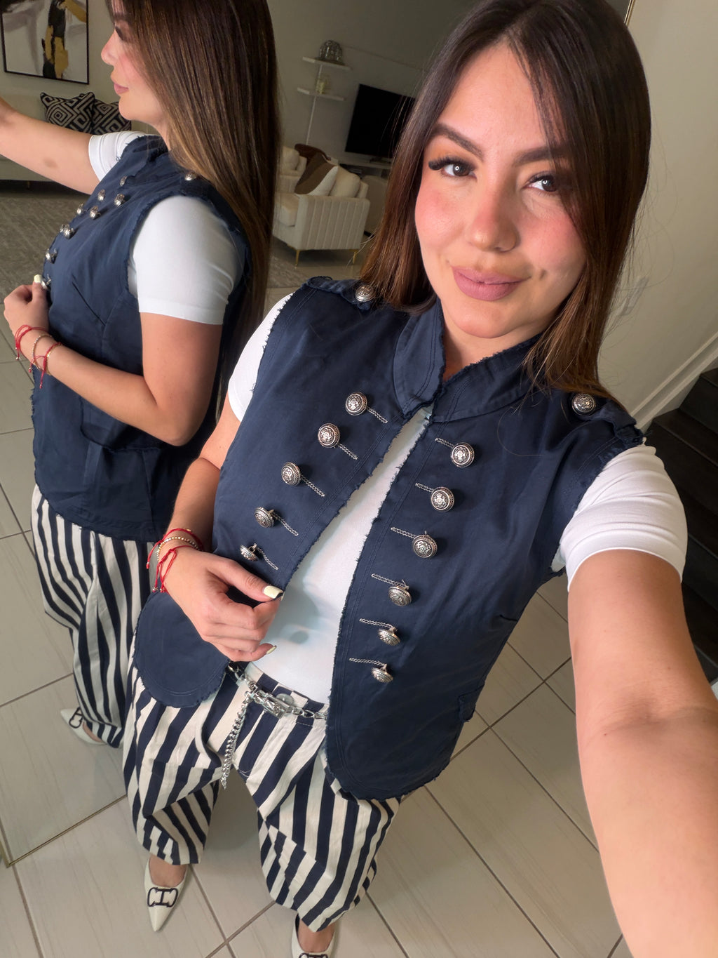 Napoleon Navy Blue Vest Jacket