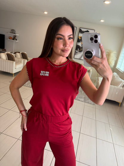 Iconic Muse Red Pant Set