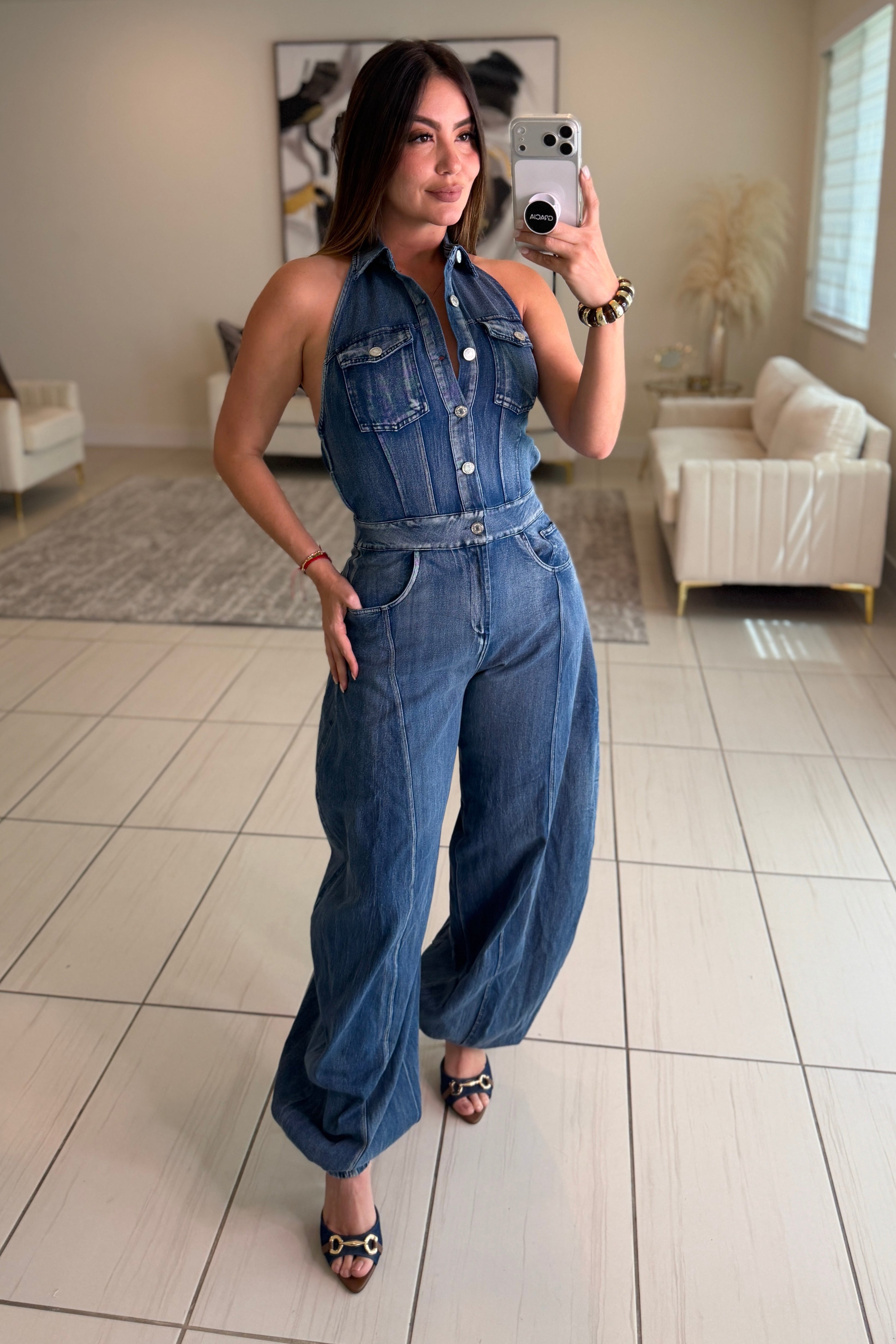 Divine Desire Blue Denim Jumpsuit