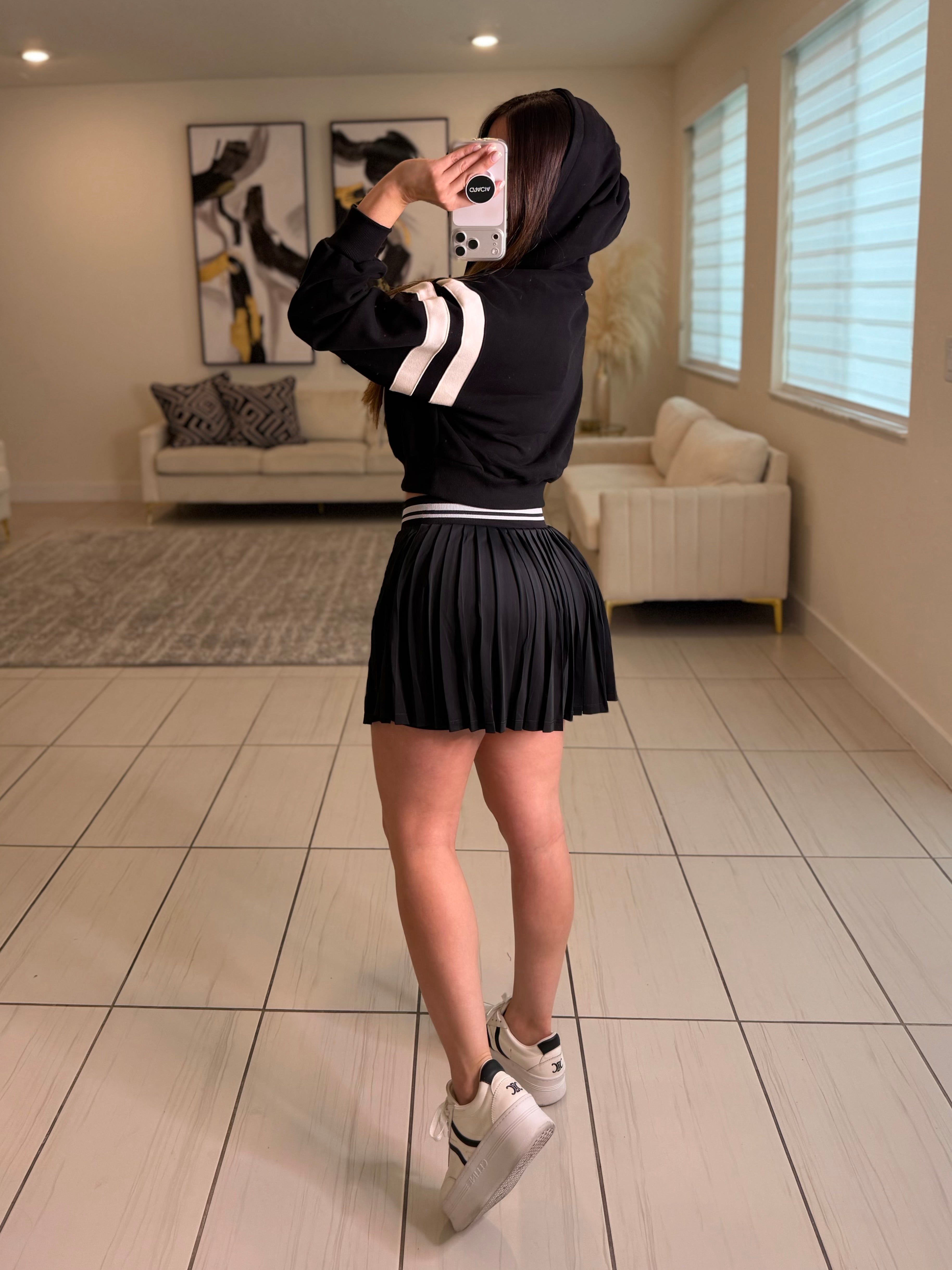 Chill Girl Black Skirt Set