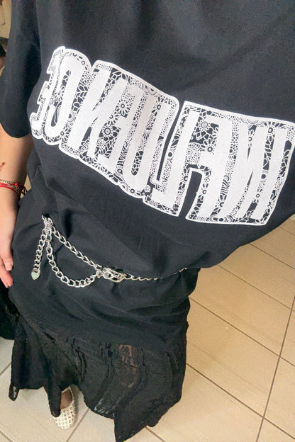 Influence Lace Contrast Black Maxi Dress