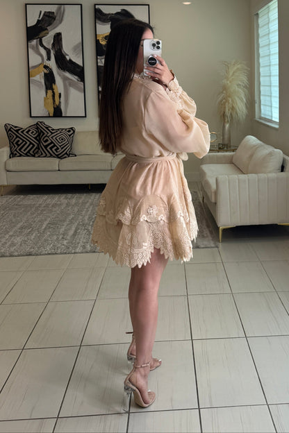 Bloomed Allure Beige Dress