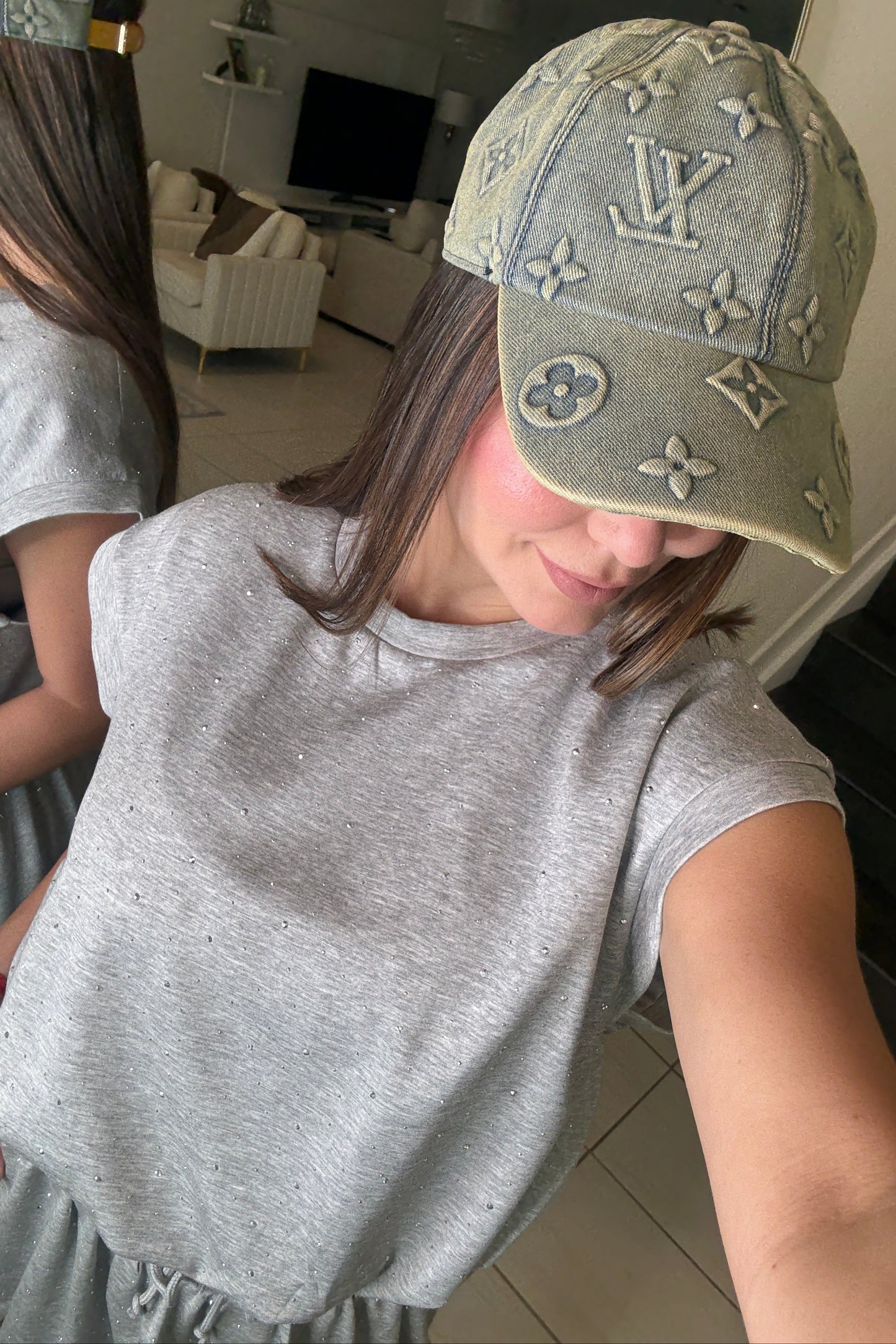 Pop Shine Grey Skirt Set