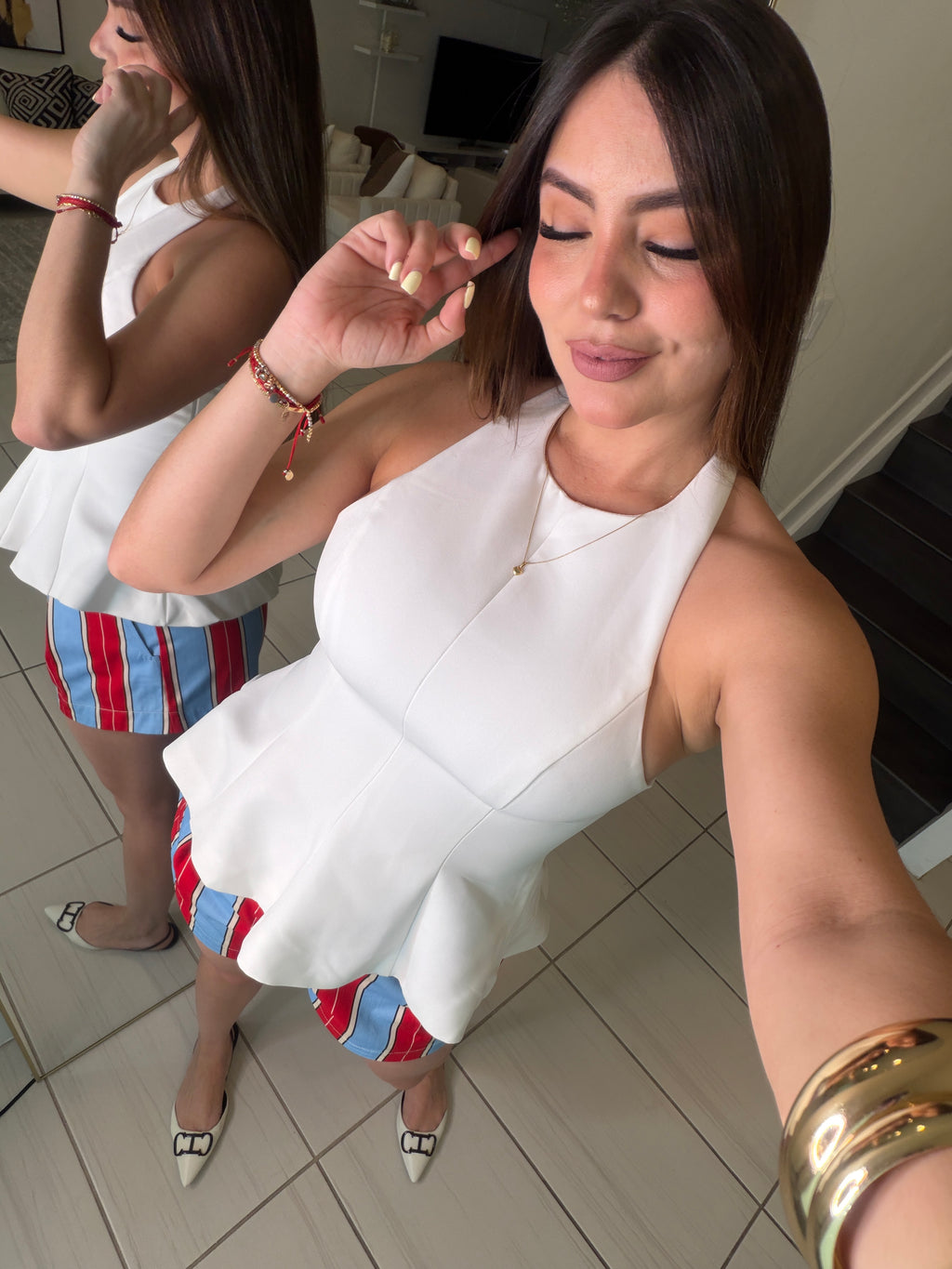 Muse Peplum White Top