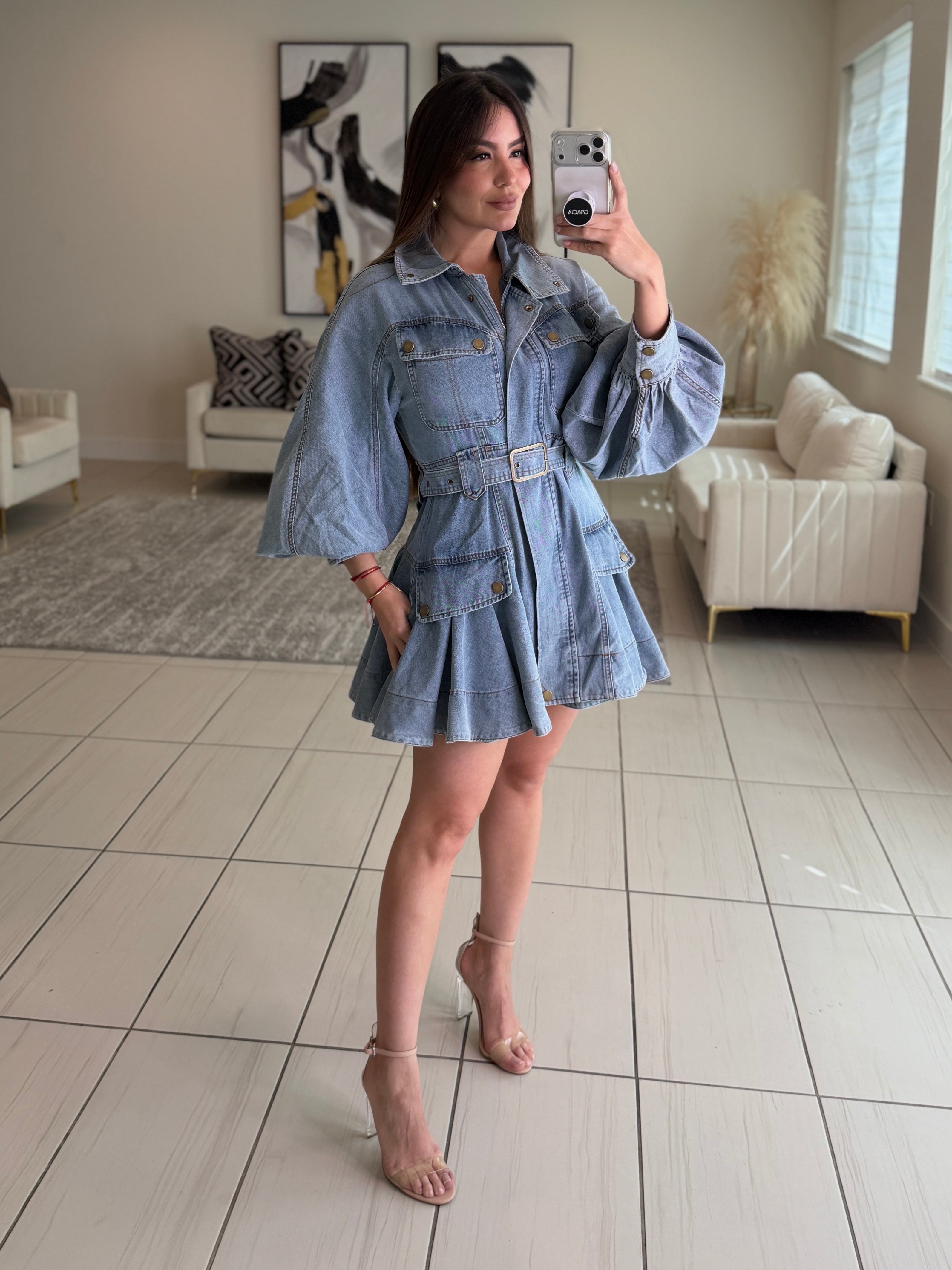 Luna Utility Denim Dress