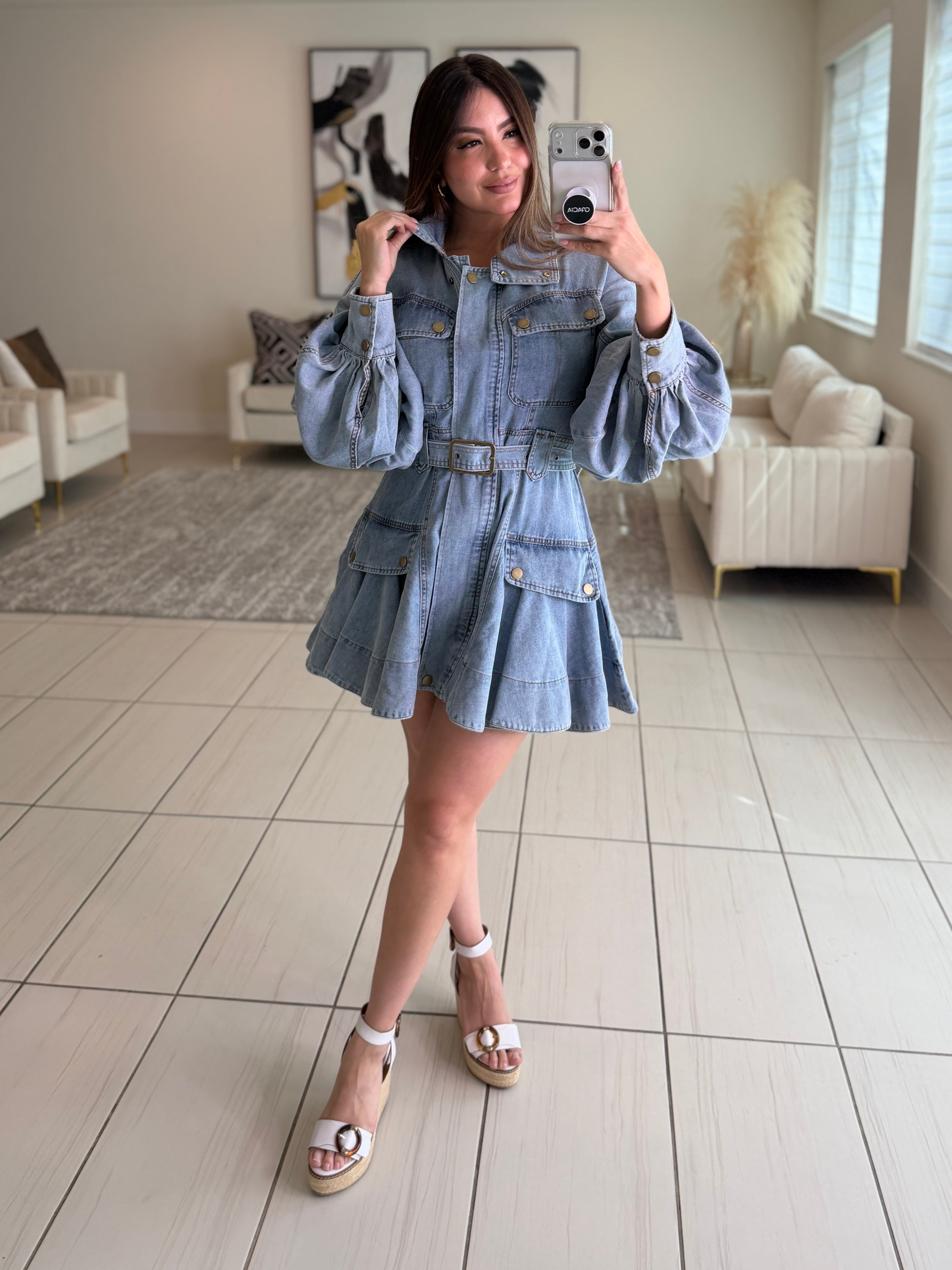 Luna Utility Denim Dress