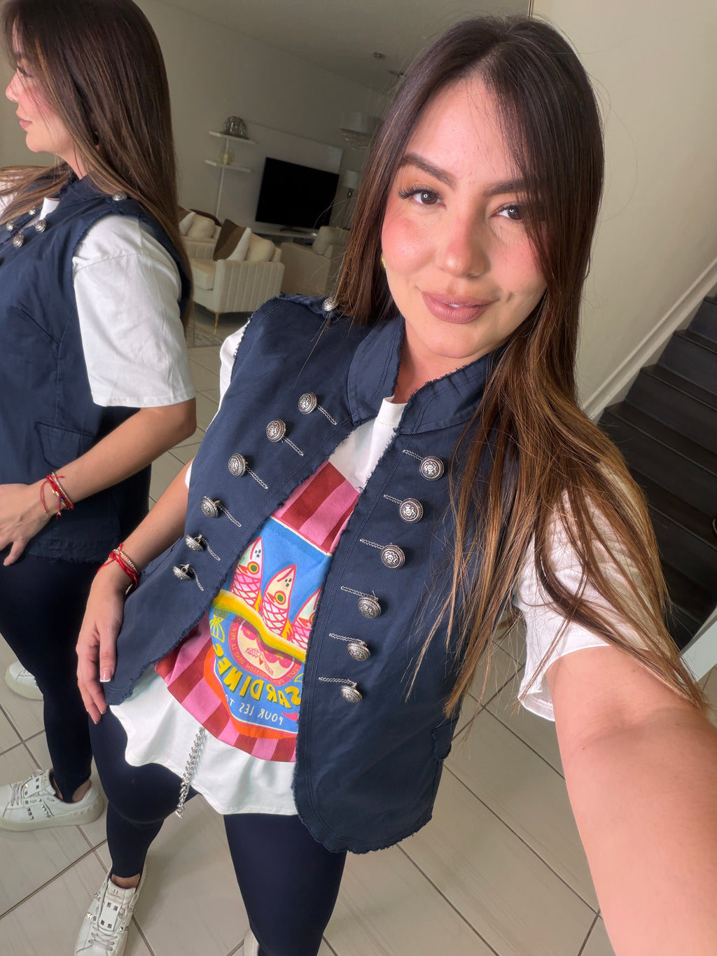 Napoleon Navy Blue Vest Jacket