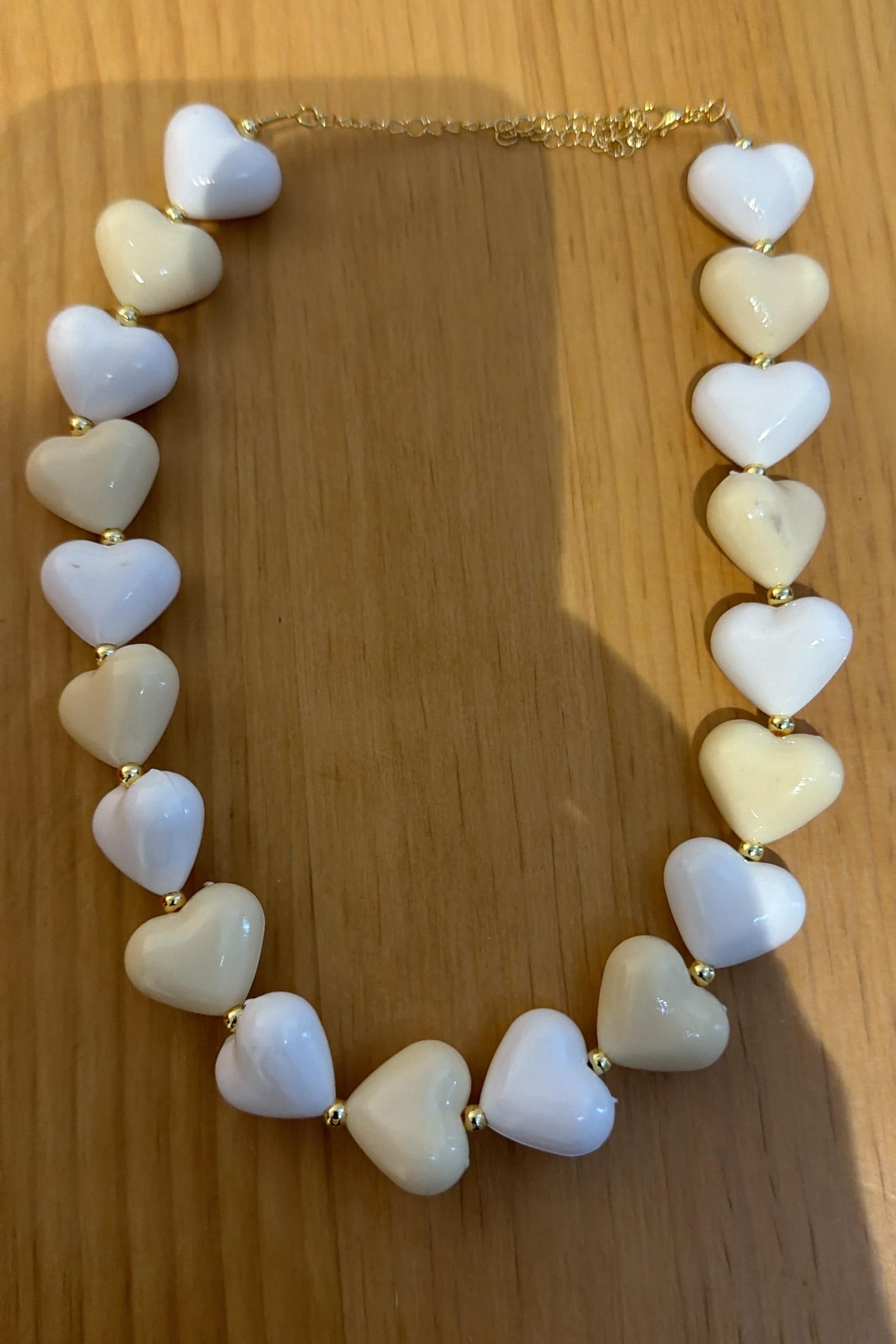 Love Pop Yellow and White Necklace