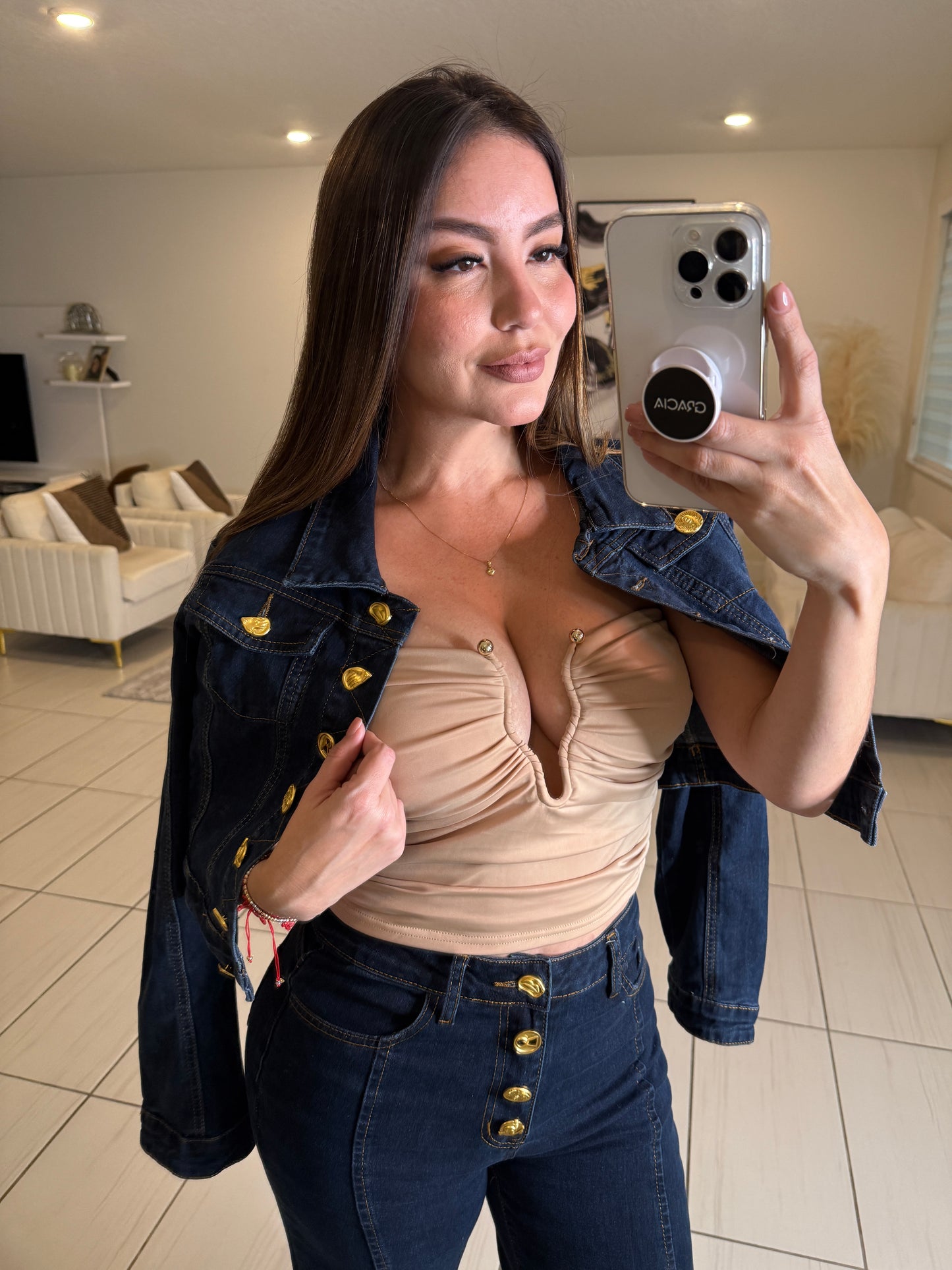 Iconic Elegance Denim Pant Set