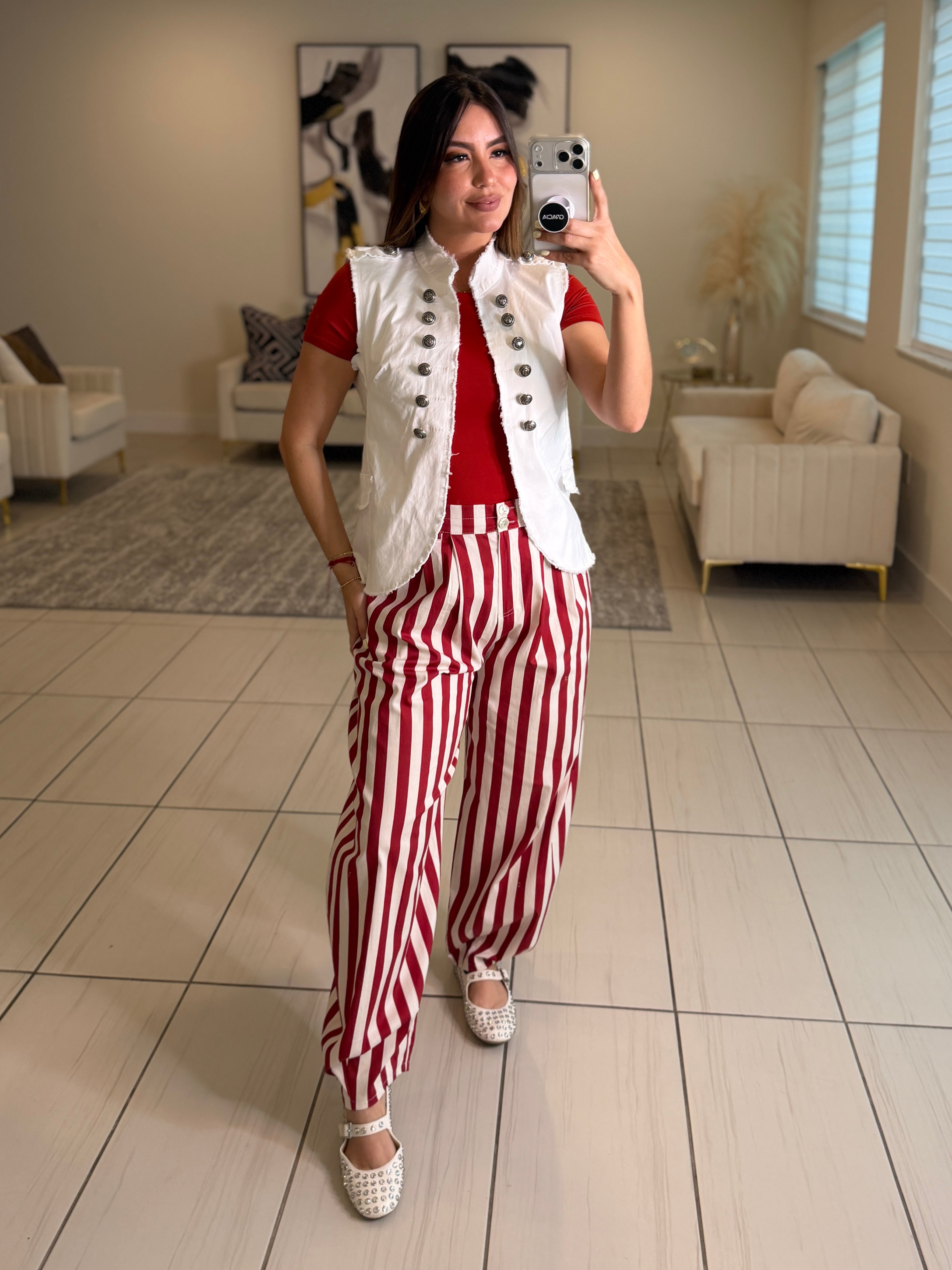 Gravity Stripes Red Pants