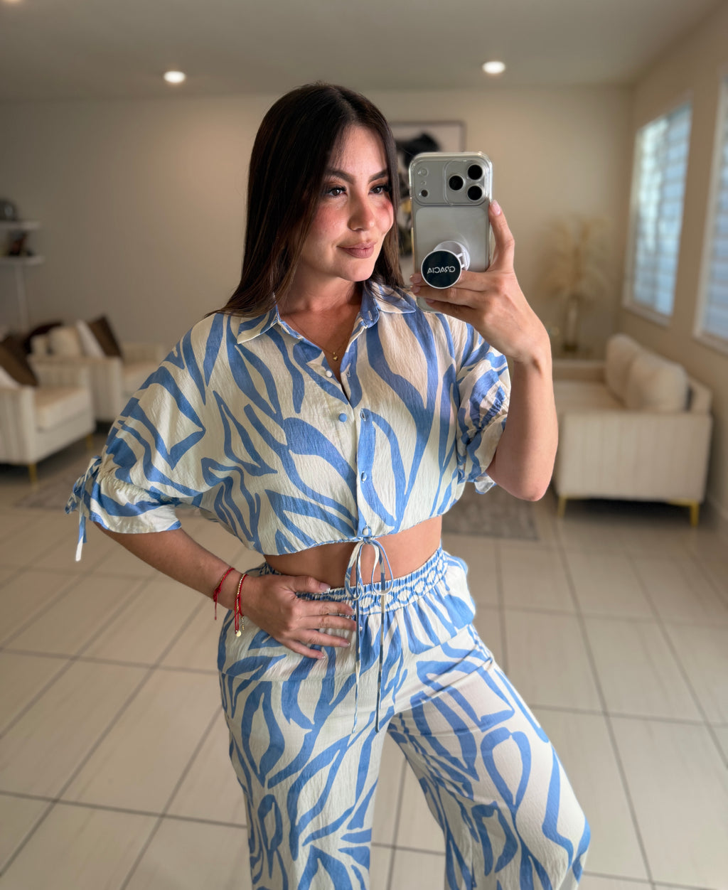 Modern Motion Blue Pant Set