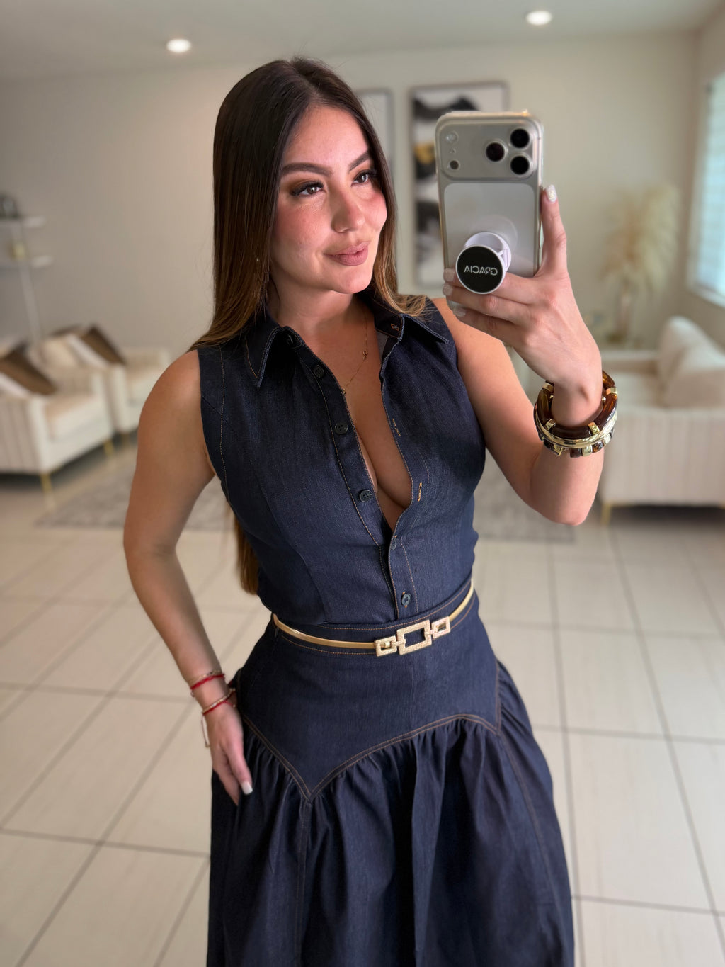 Gonna Scampanata in Denim Skirt Set