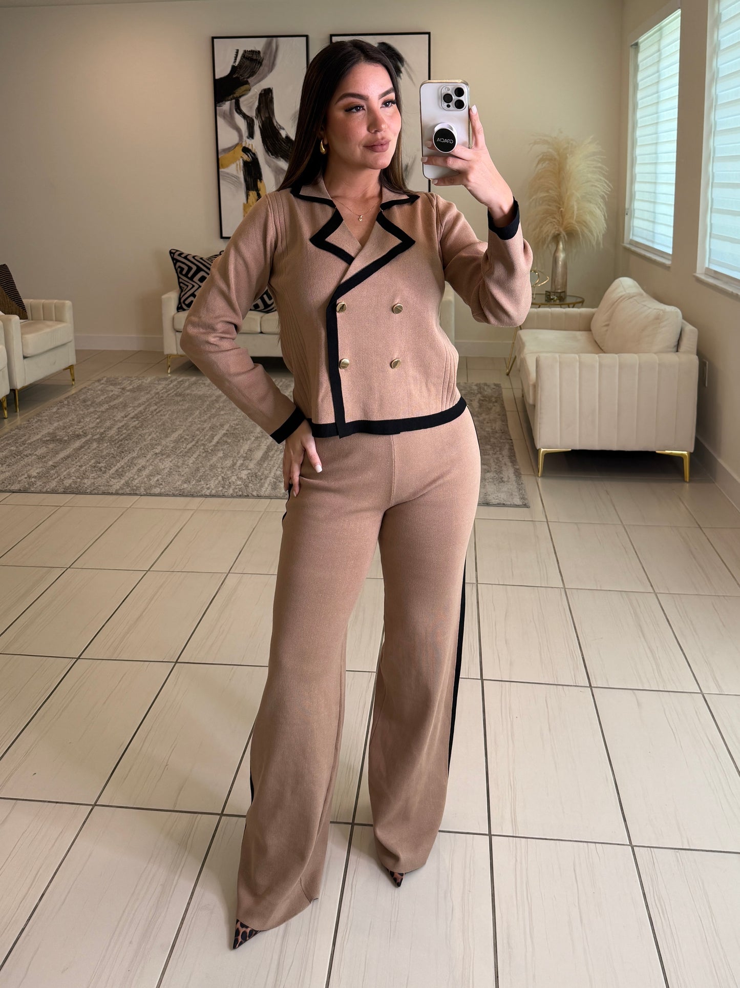 Instinctive Reign Mocha Knit Pant Set