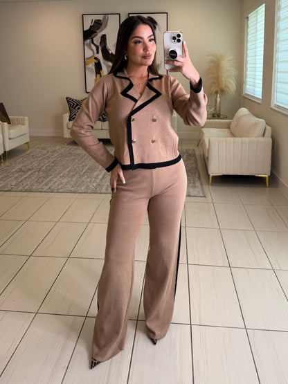 Instinctive Reign Mocha Knit Pant Set