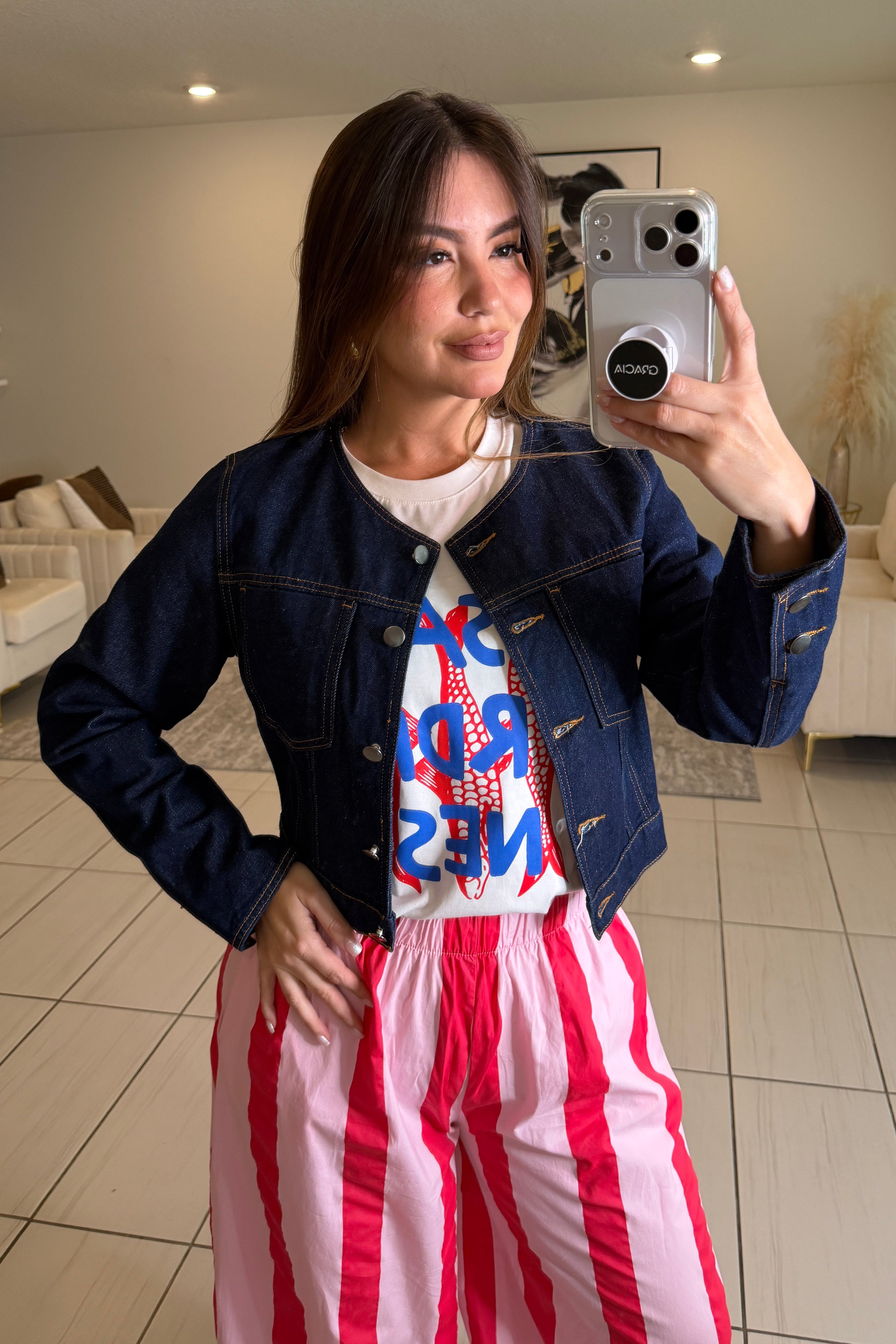 Power Poise Dark Denim Jacket