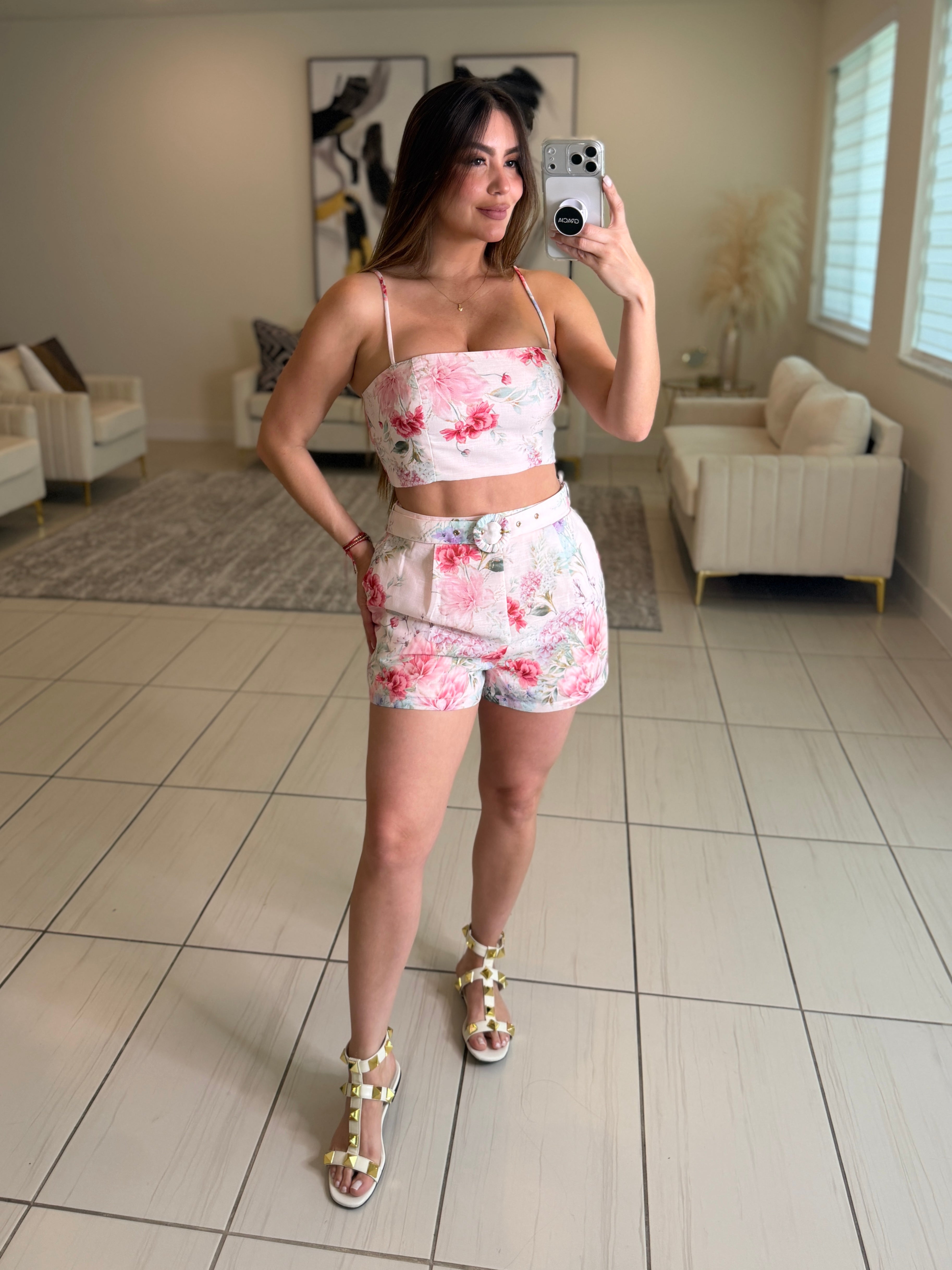 Sweetest Floral Pink Short Set