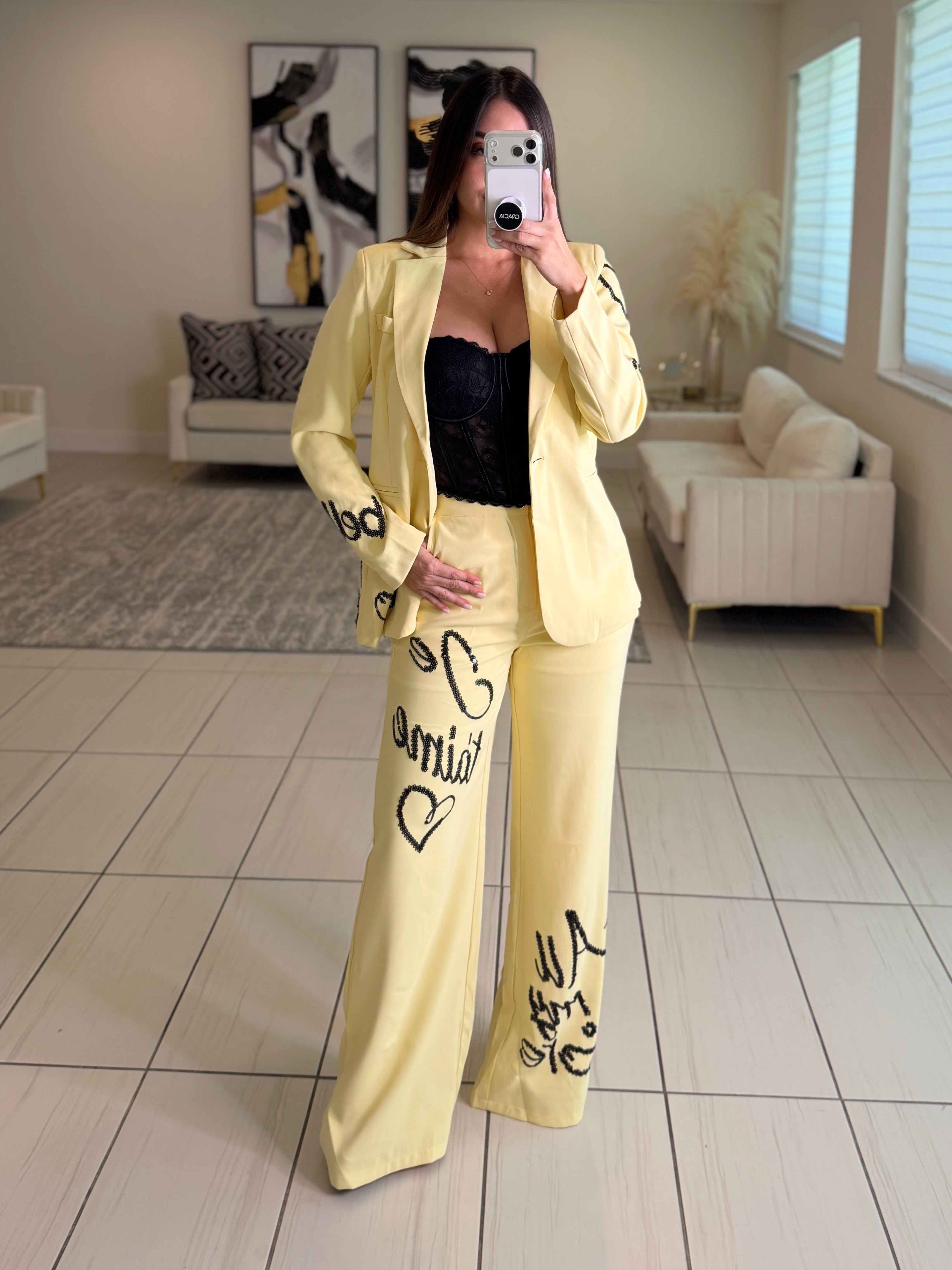 Tailored Yellow Pant Set