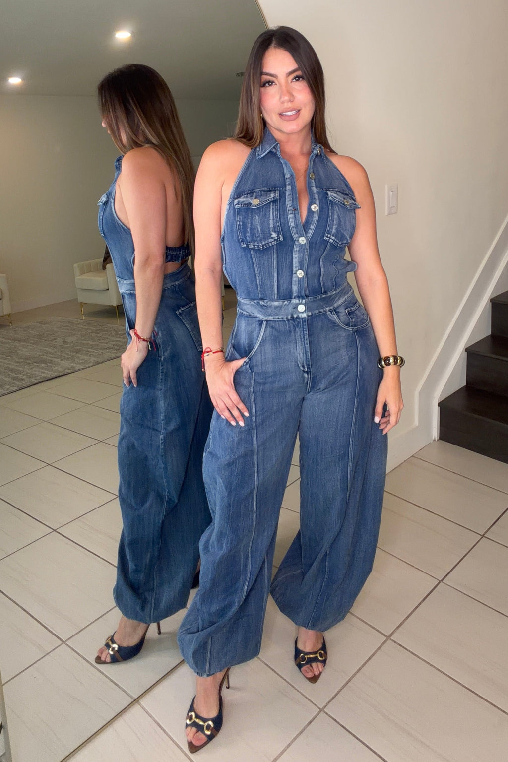 Divine Desire Blue Denim Jumpsuit