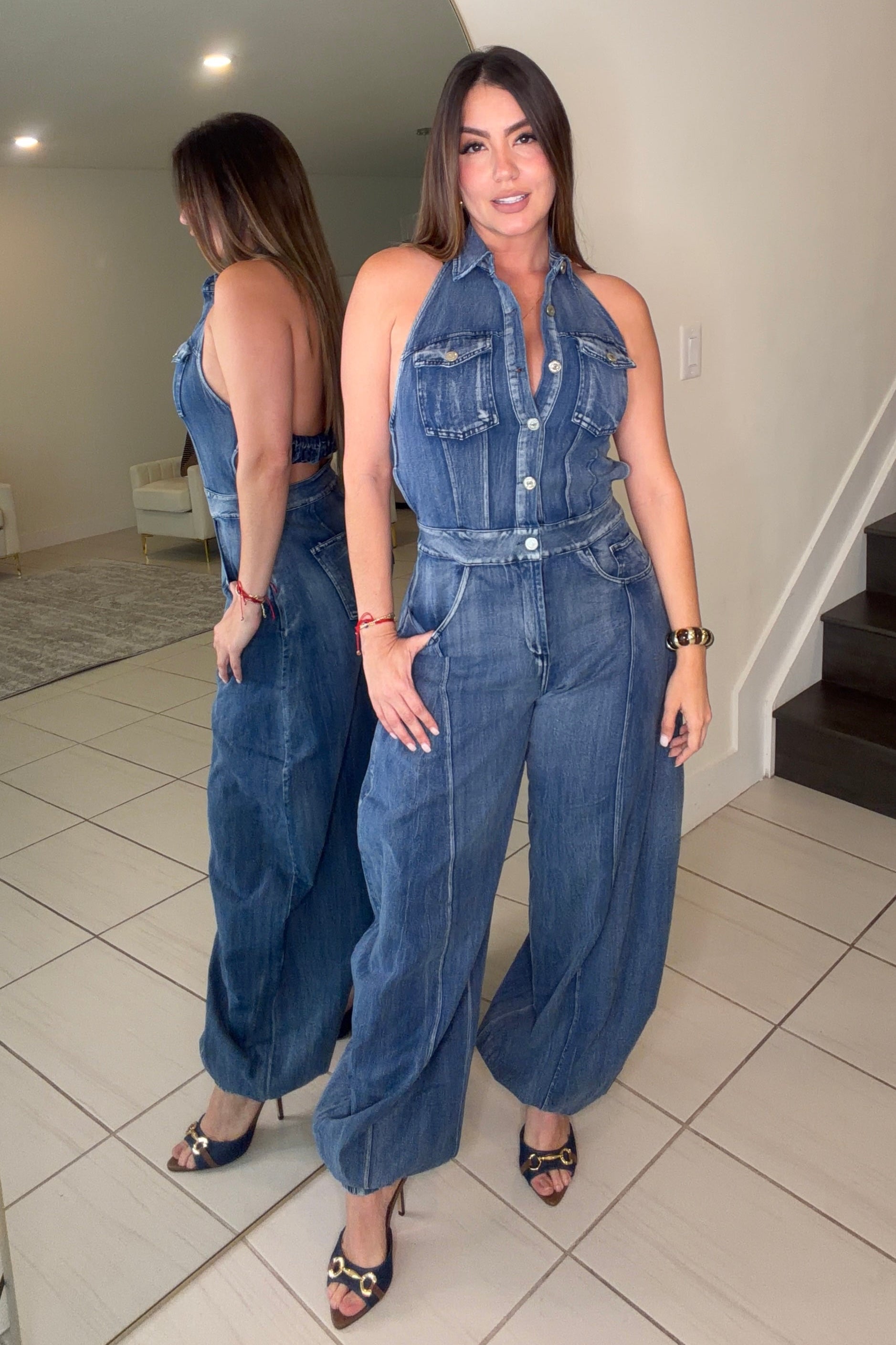 Divine Desire Blue Denim Jumpsuit