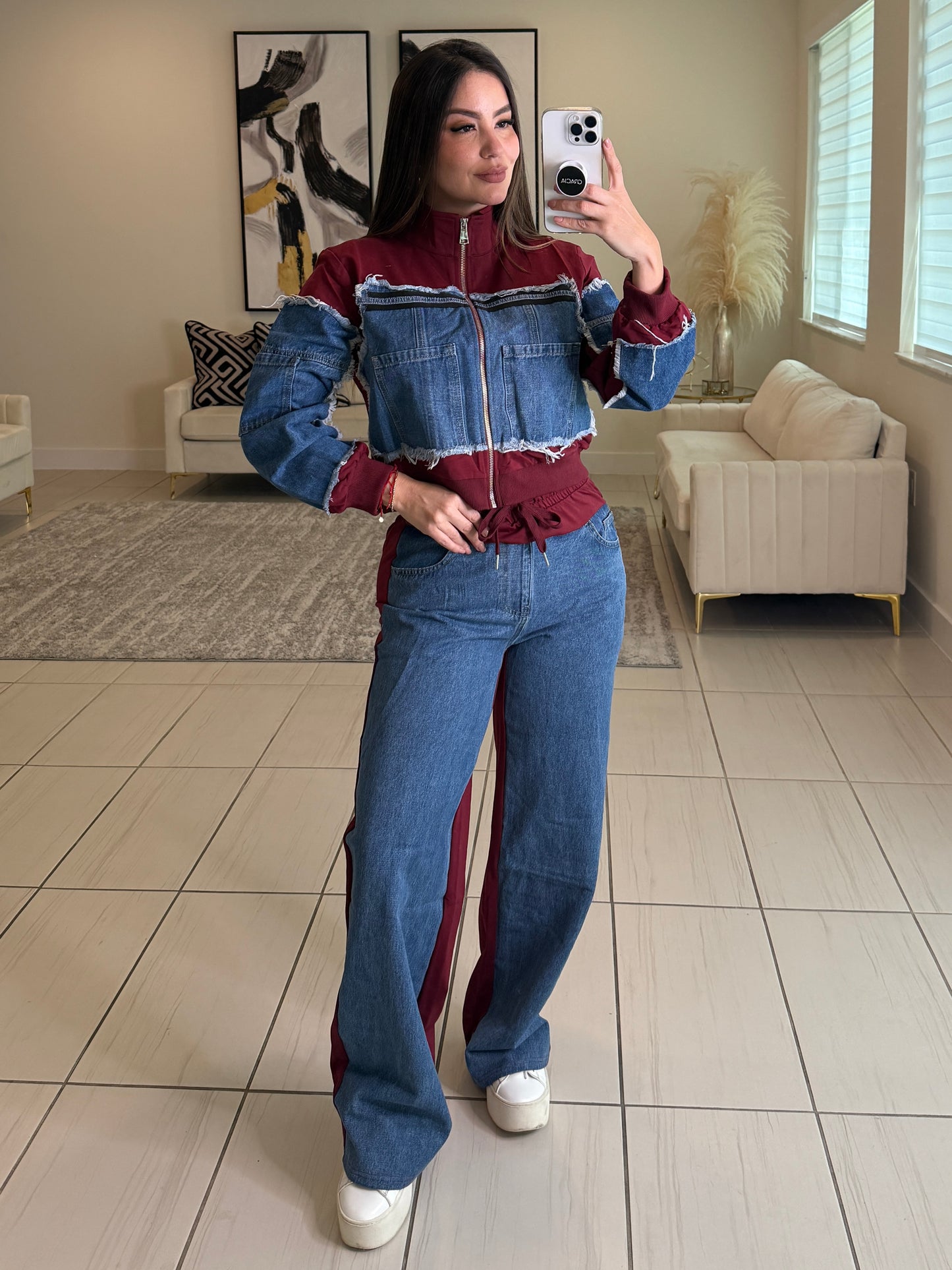 Iconic Wine and Denim Contrast Set