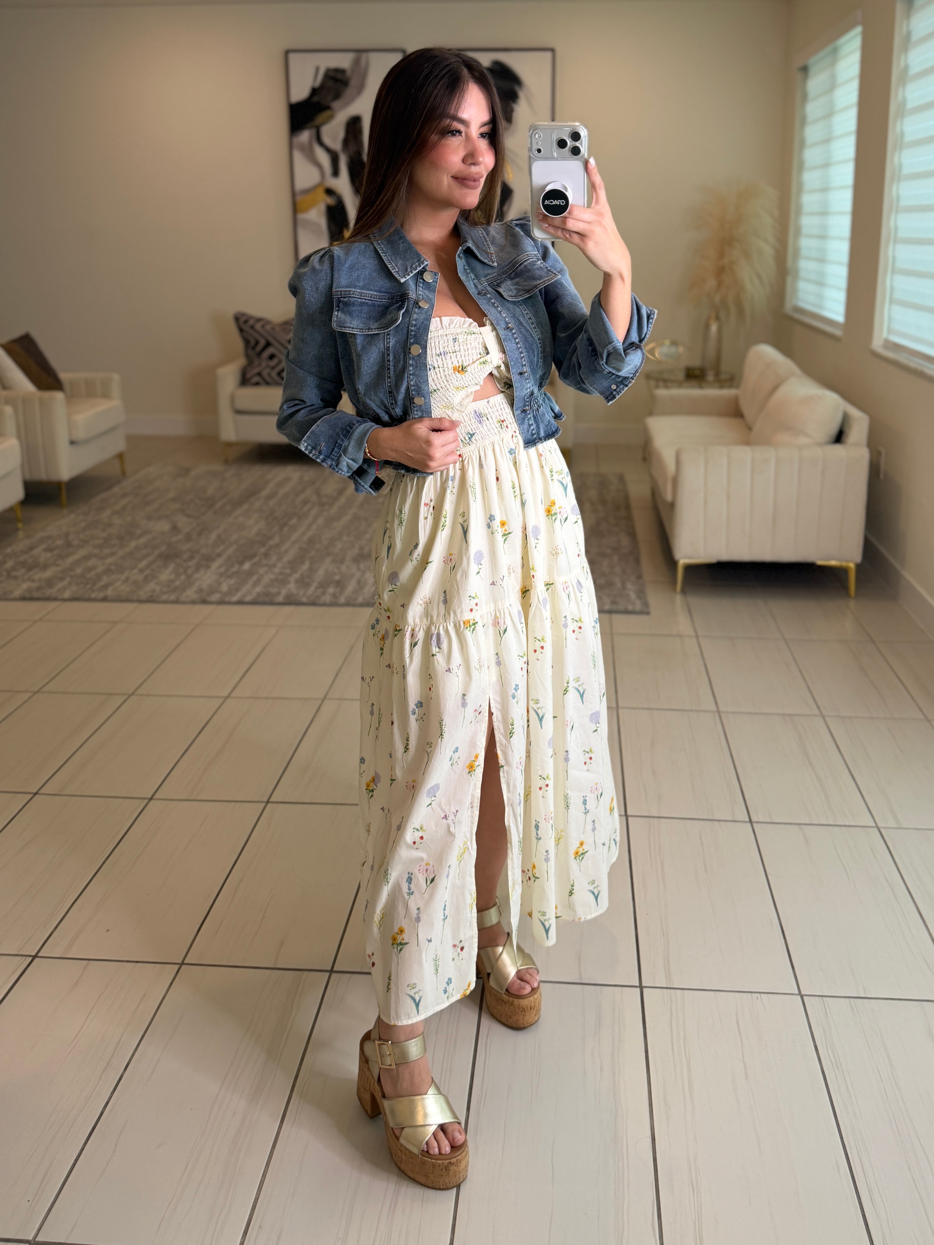 Luxe Horizon Blue Denim Jacket