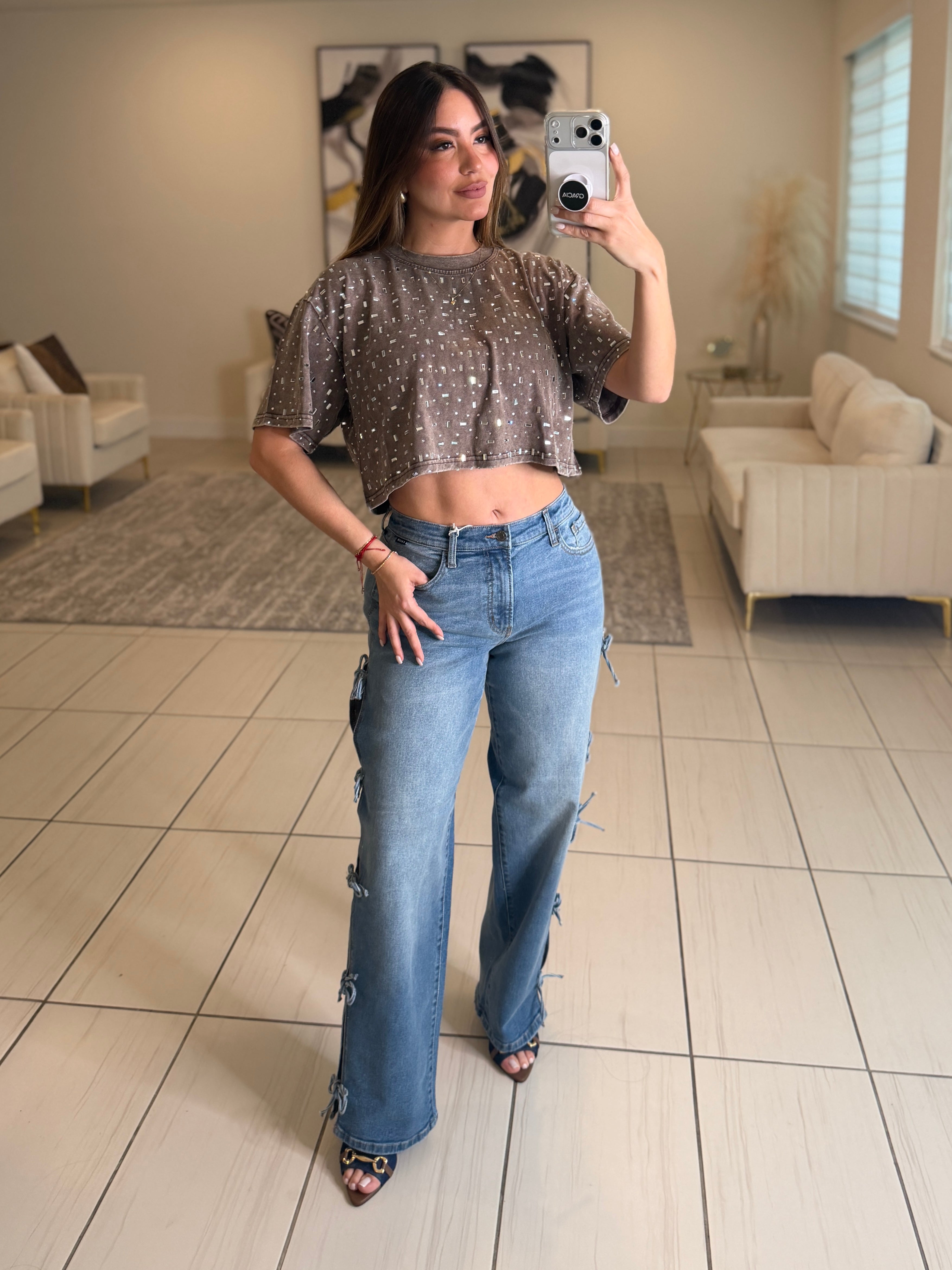 Everyday Bow Muse Denim Pants