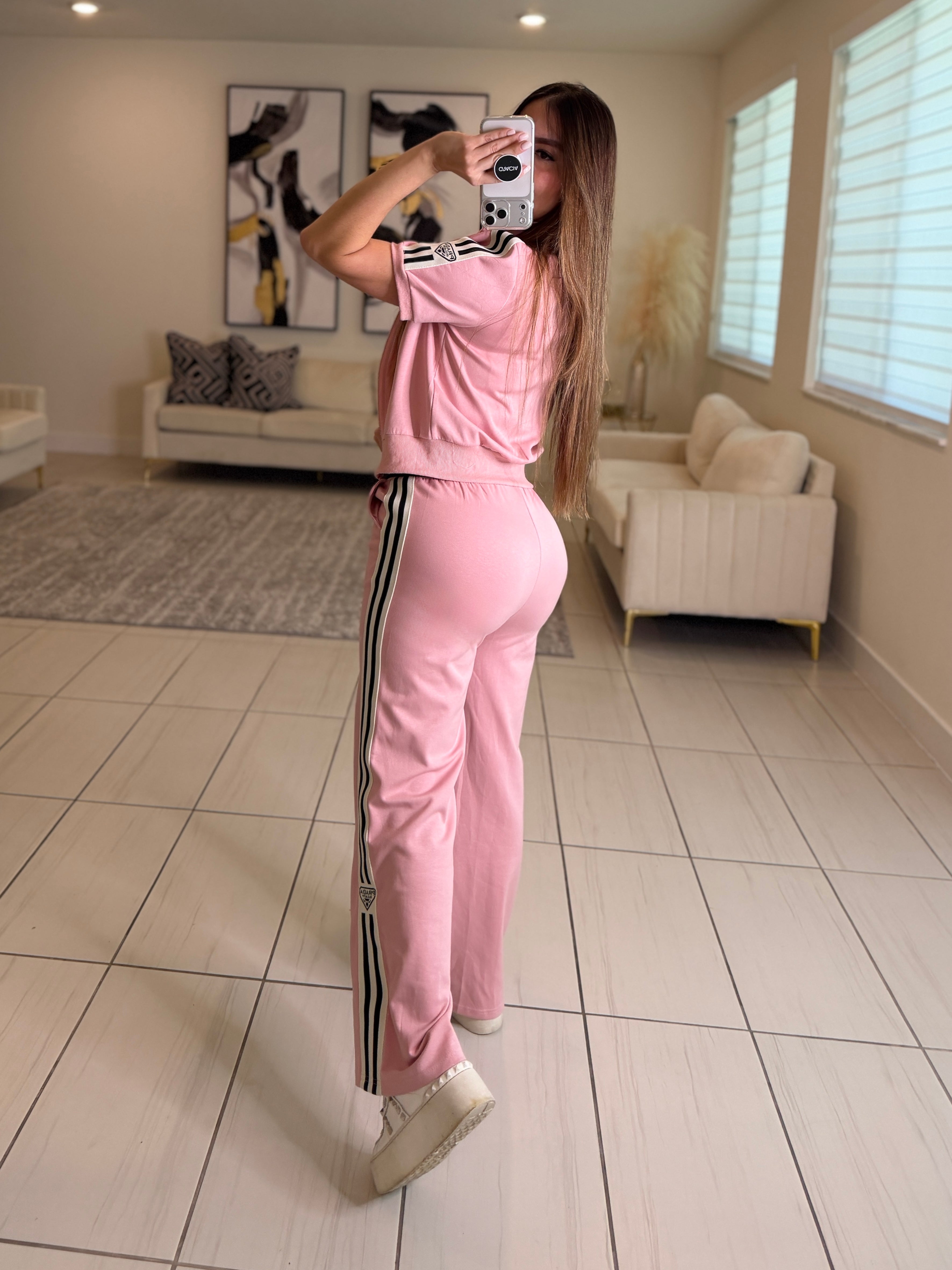 Iconic Structure Pink Pant Set