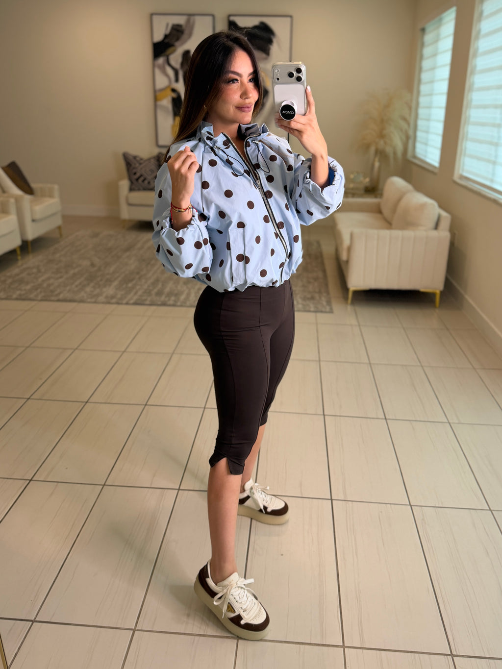 Polka Muse Blue Bomber Jacket