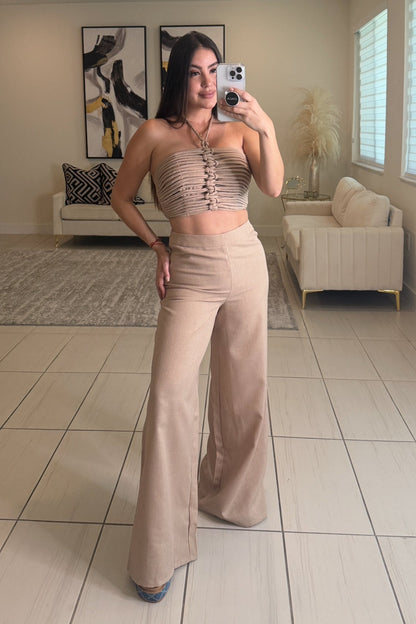 The Soleil Beige Pant Set