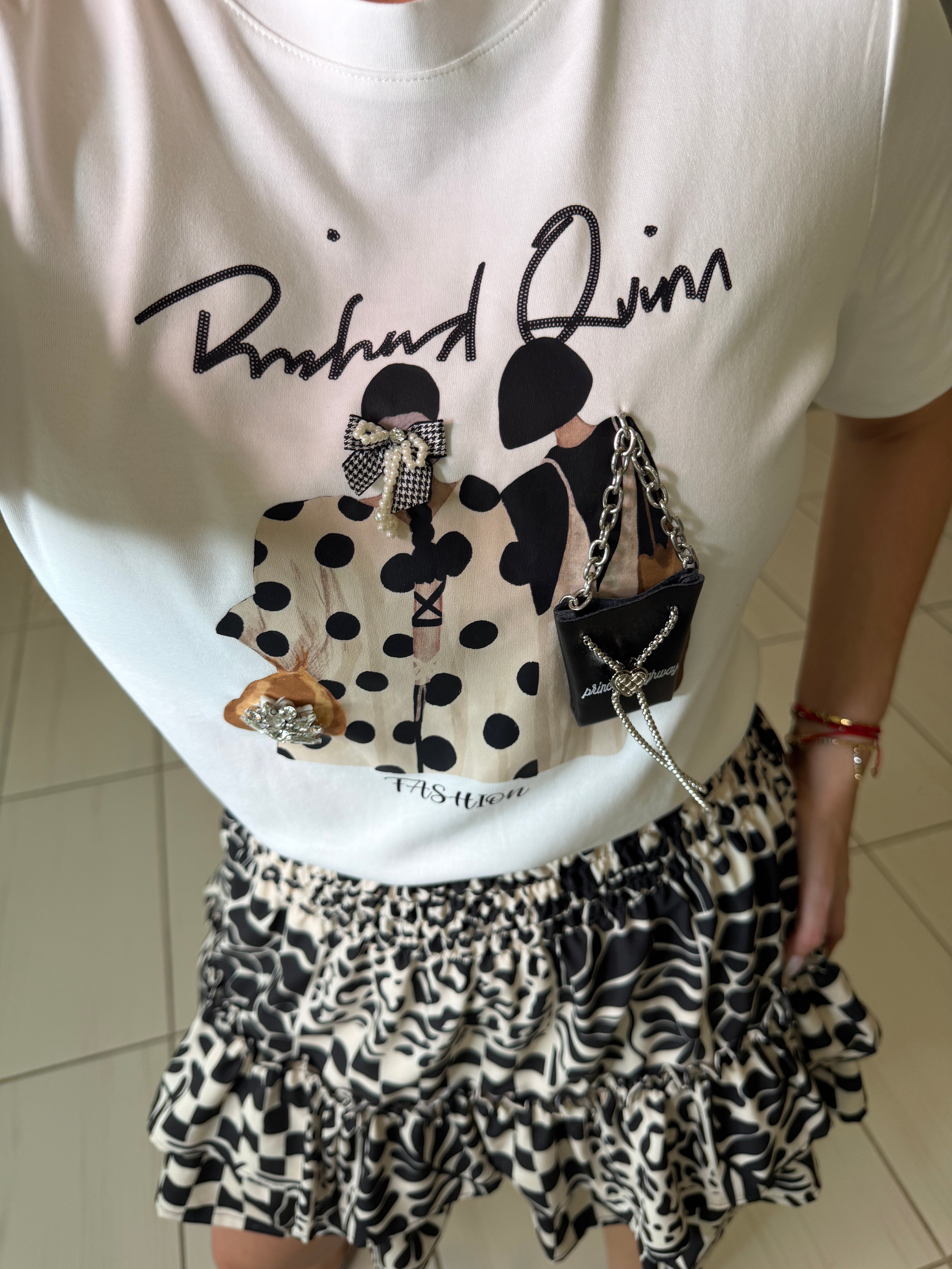 Polka Dots Fashionist White Tshirt