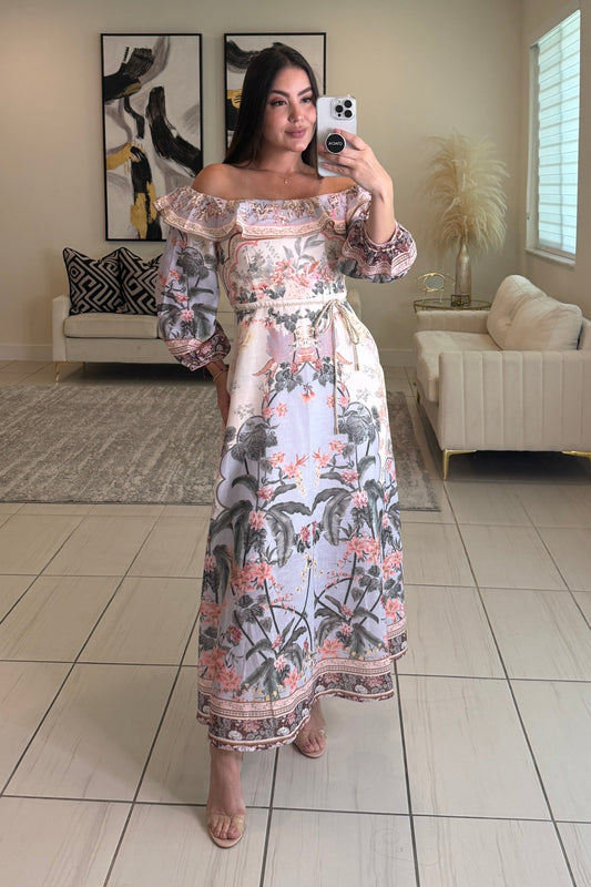 Meet At Sunset Floral Midi Dress