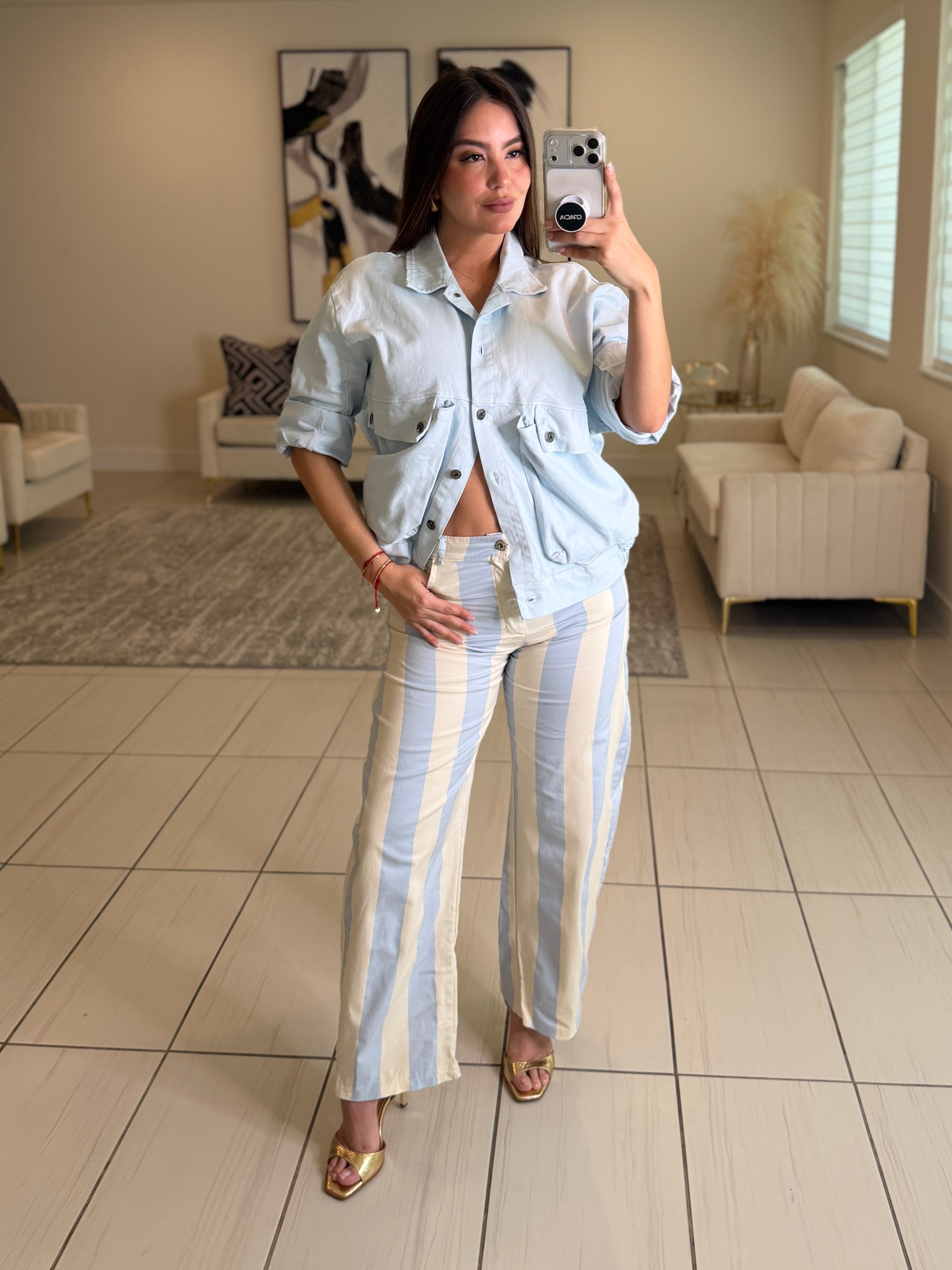 Gravity Flow Blue Bomber Jacket