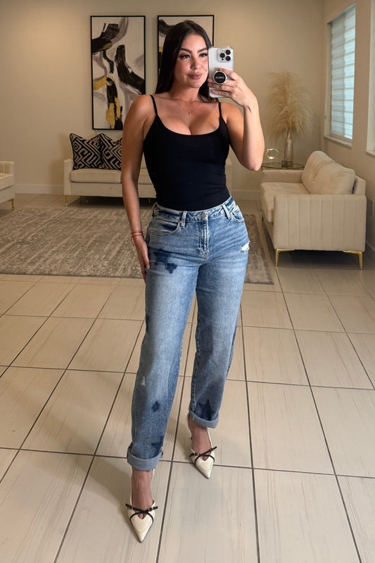 Blue Stars Barrel Denim Pants