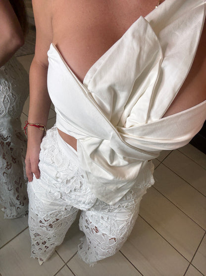 Petal Whispers White Pant