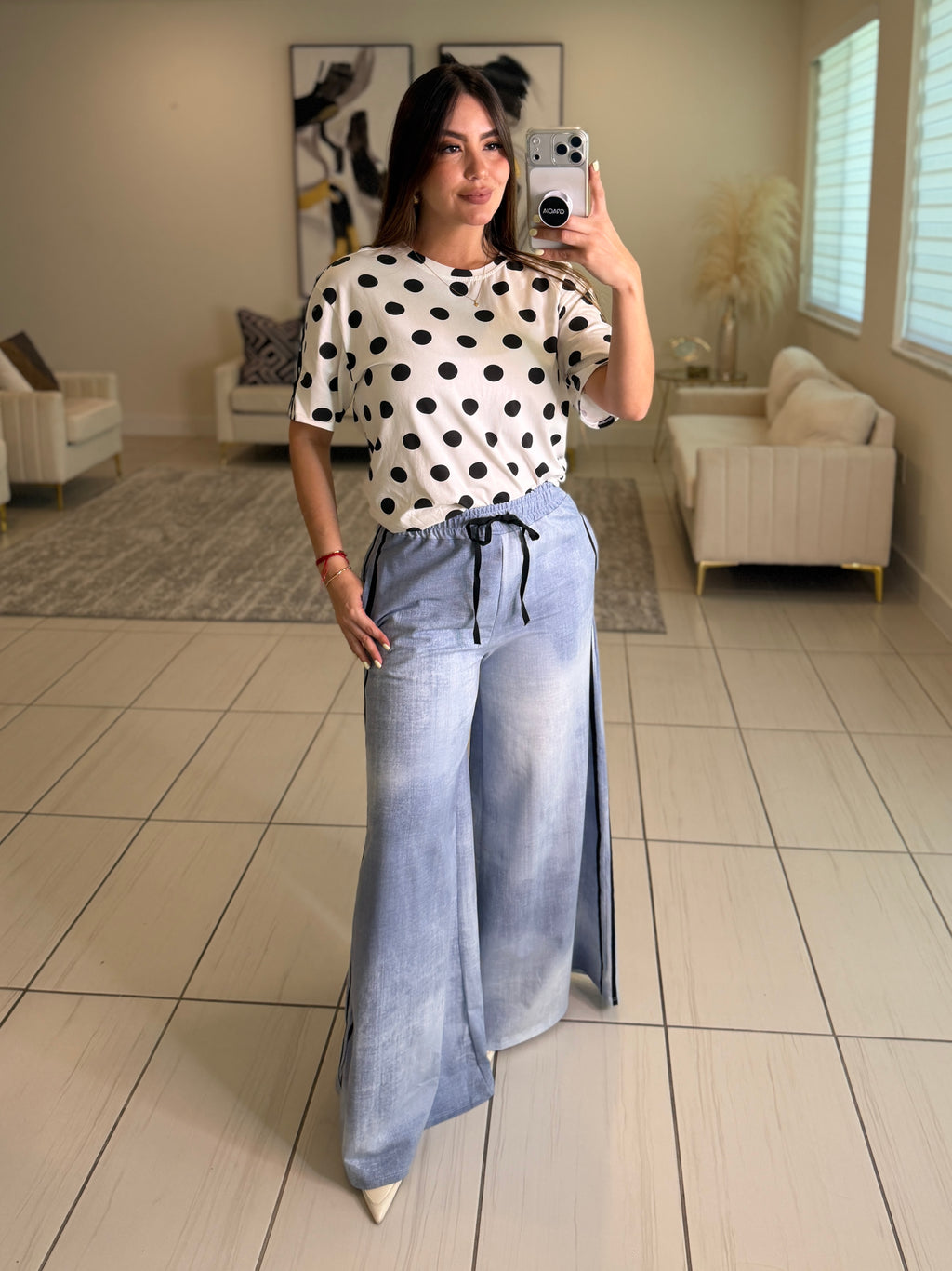 Divine Black Dots in White Tshirt