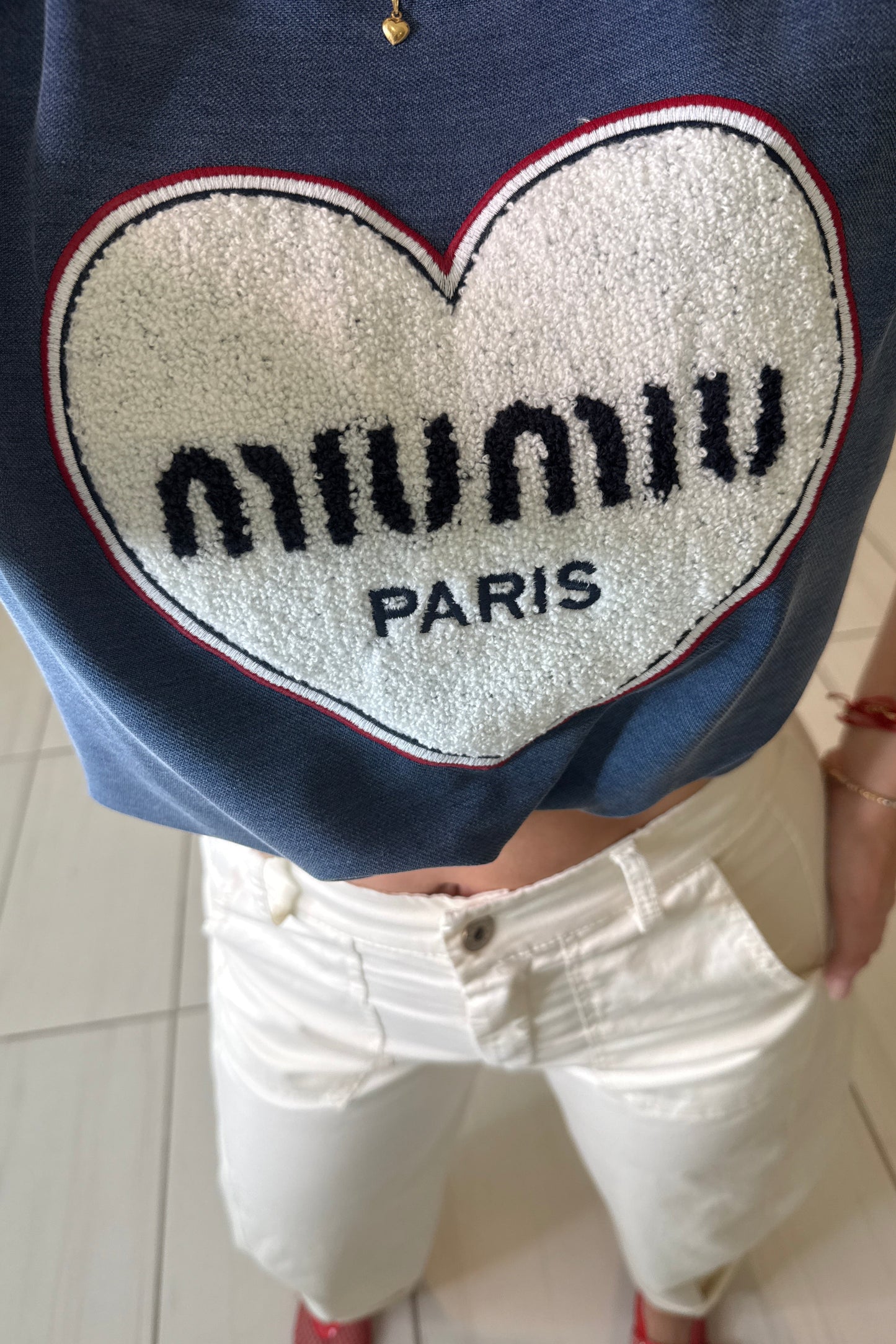 Iconic Heart Blue Top