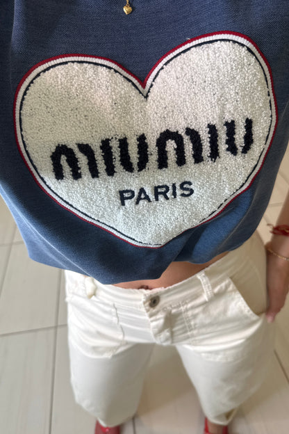Iconic Heart Blue Top