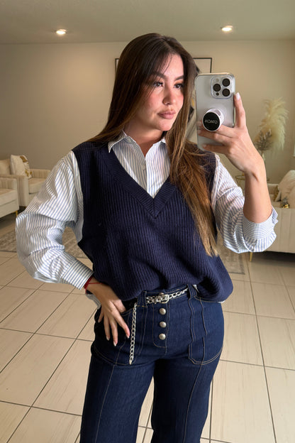 Arctic Intent Blue Long-Sleeved Top