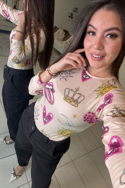 Magical Constellation Beige Top